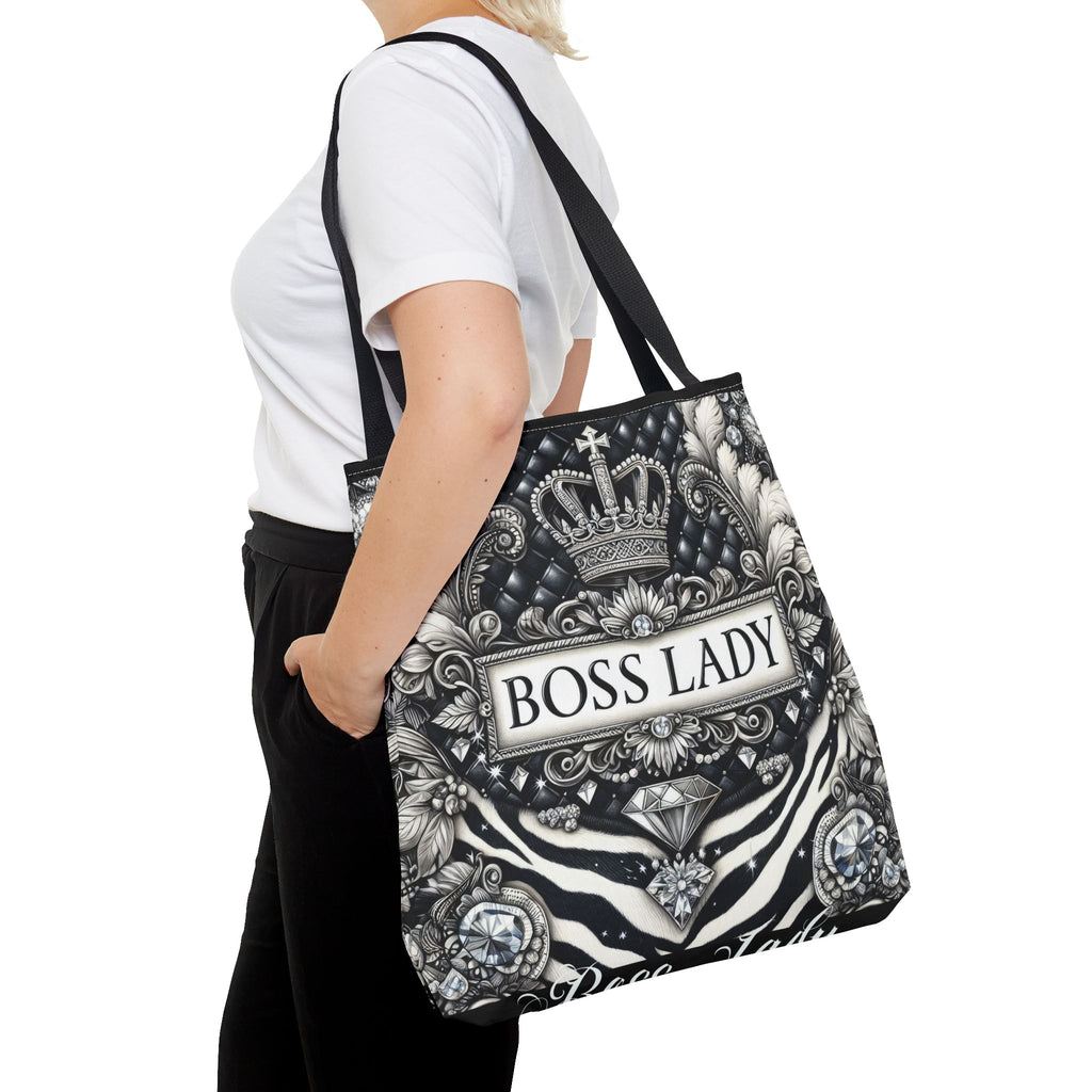 Boss Lady Inspirational Tote Bag, Motivational Gift for Women, Reusable Shopping Bag, Travel Accessory, Gym Bag, Self-Care Reminder