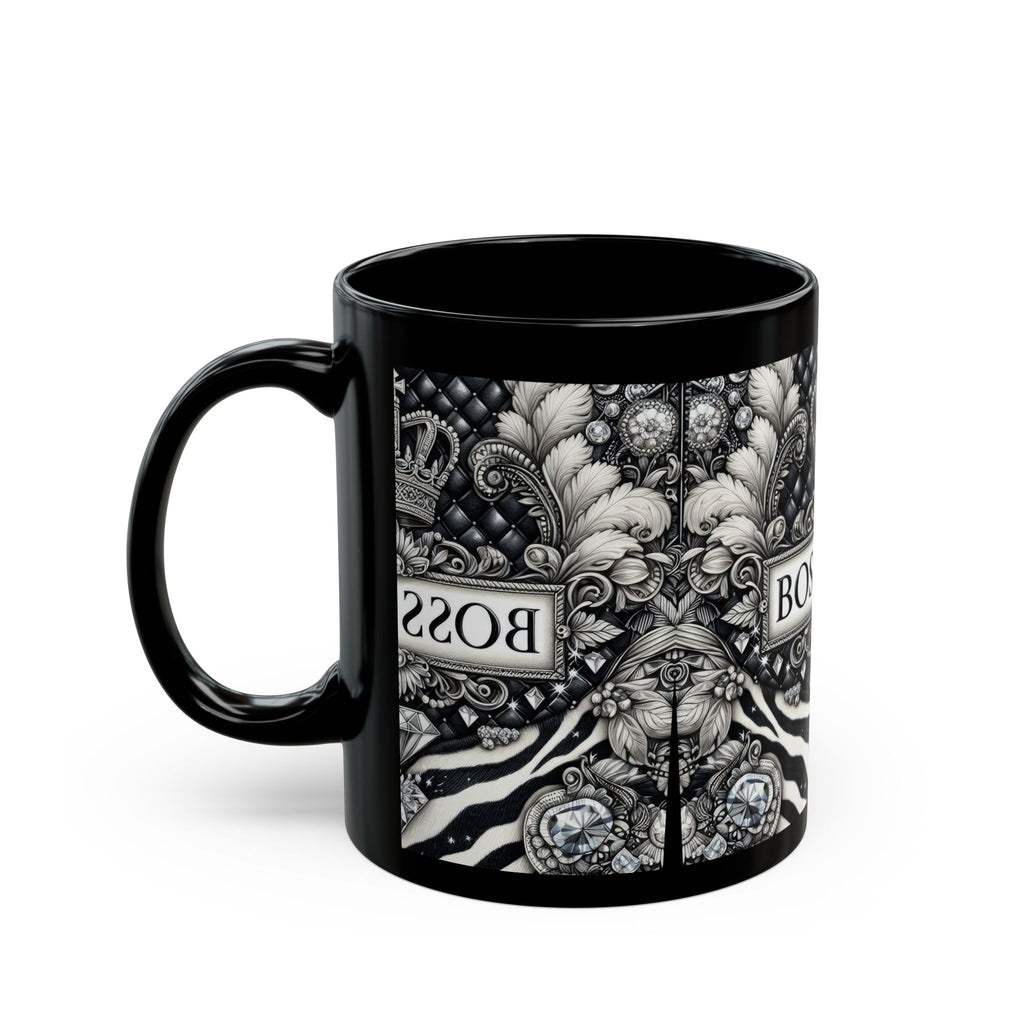 Boss Lady Black Mug - Gift for Her, Office Decor, Motivational Mug, Coffee Lover Gift, Empowerment Drinkware