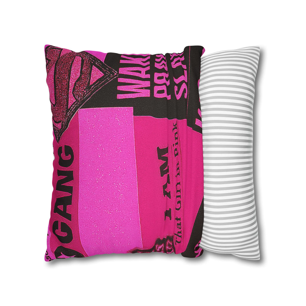 I Am That Girl in Pink Bold Graphic Pillowcase, Funky Home Decor, Statement Cushion,, Unique Bedroom Accessories