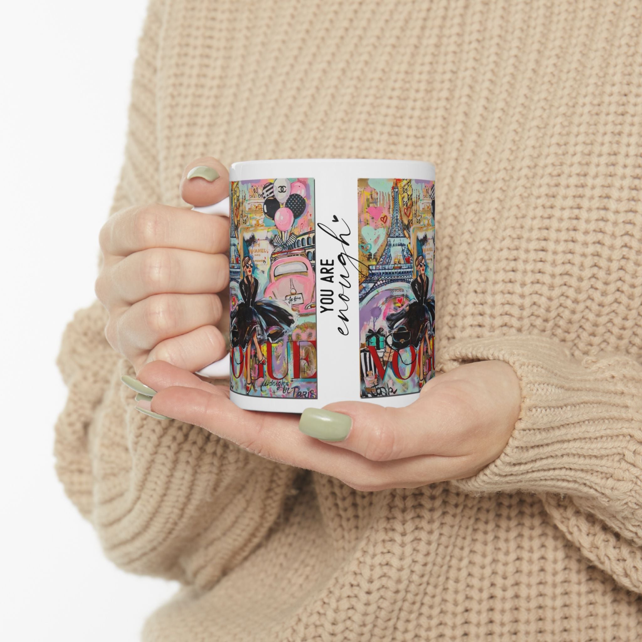 Chic Fashionista Ceramic Mug | Perfect for Coffee Lovers, Gift for Her, Stylish Teacup, Parisian Vibe, Home Decor