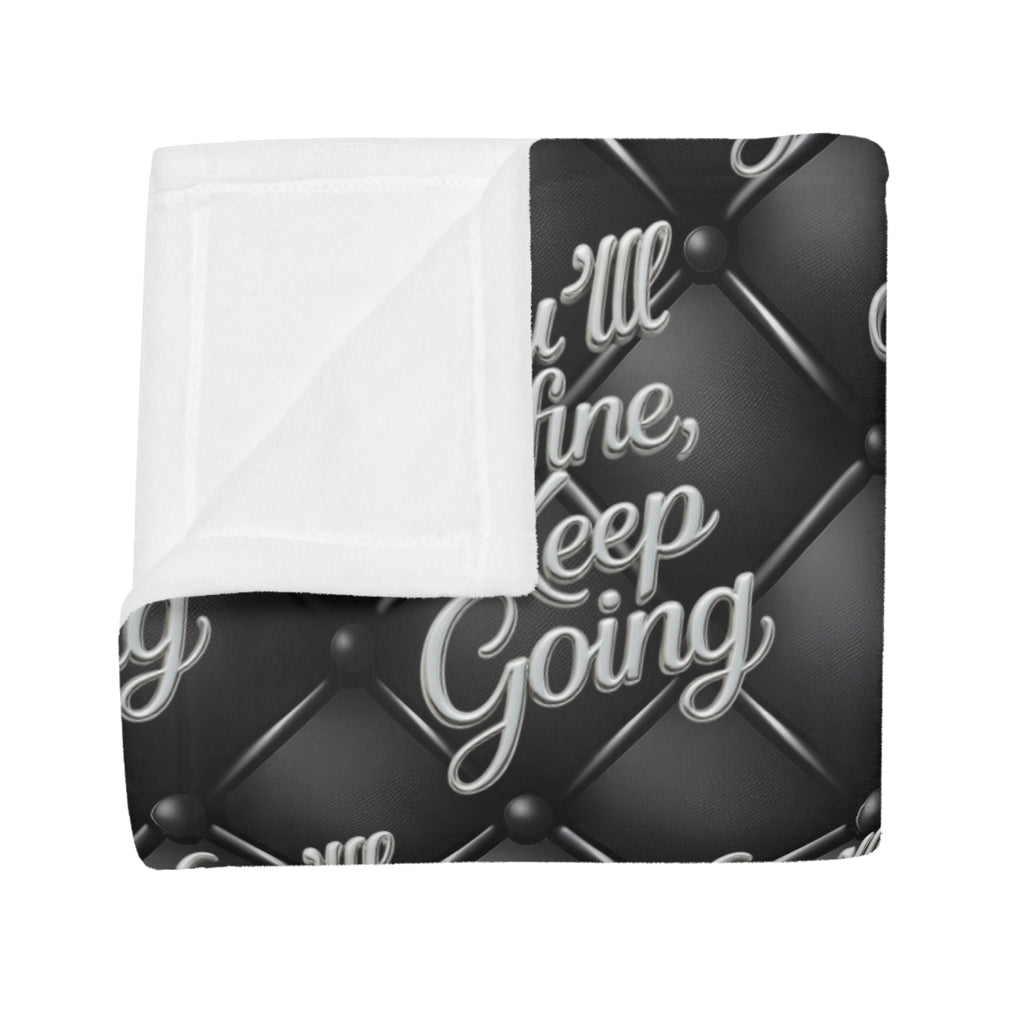Plush Blanket You'll Be Fine Silver & Black