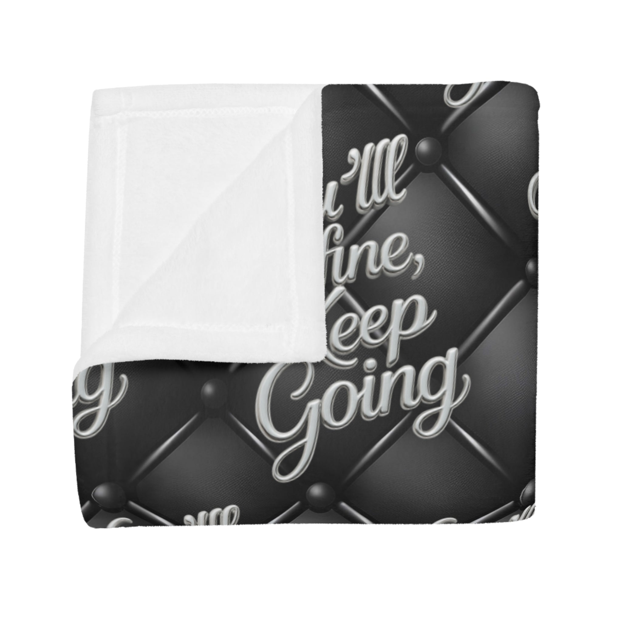 Plush Blanket You'll Be Fine Silver & Black