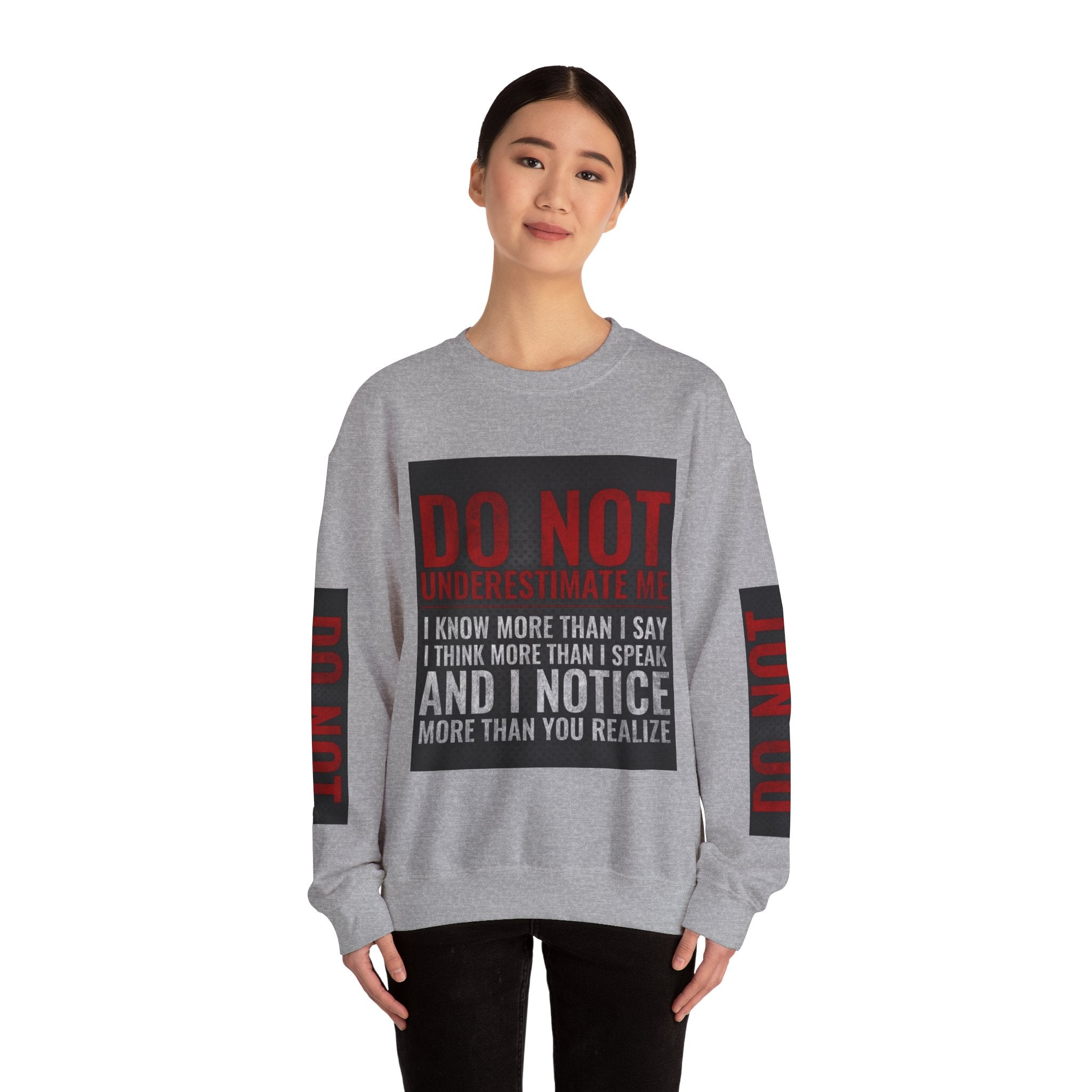 Do Not Understimate Me  Dark Funny Quote Jumper, Sarcastic Unisex Pullover, Edgy Graphic Sweater, Alternative Streetwear Top Grunge Clothin