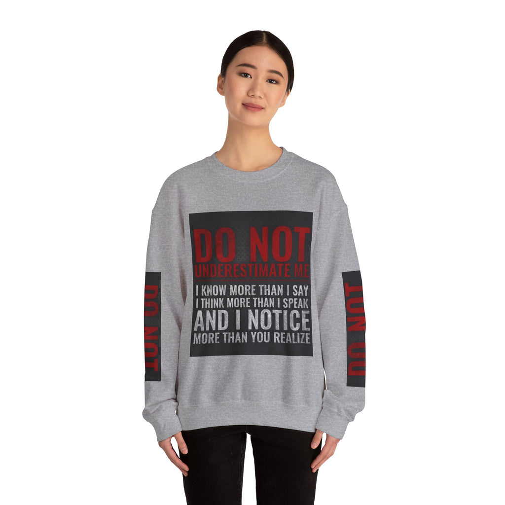 Do Not Understimate Me  Dark Funny Quote Jumper, Sarcastic Unisex Pullover, Edgy Graphic Sweater, Alternative Streetwear Top Grunge Clothin