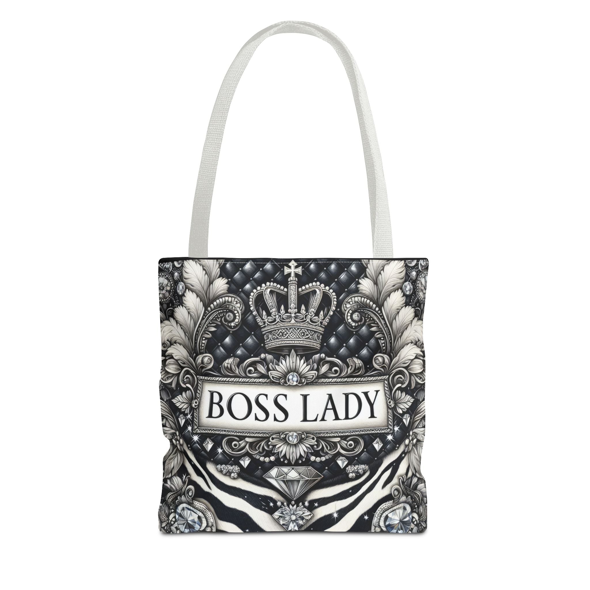 Boss Lady Inspirational Tote Bag, Motivational Gift for Women, Reusable Shopping Bag, Travel Accessory, Gym Bag, Self-Care Reminder