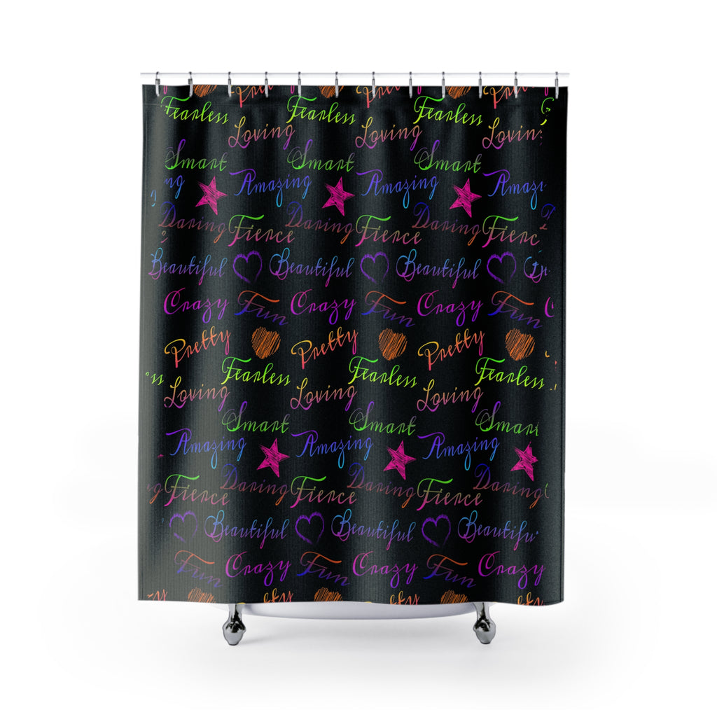 Neon Motivational Shower Curtains