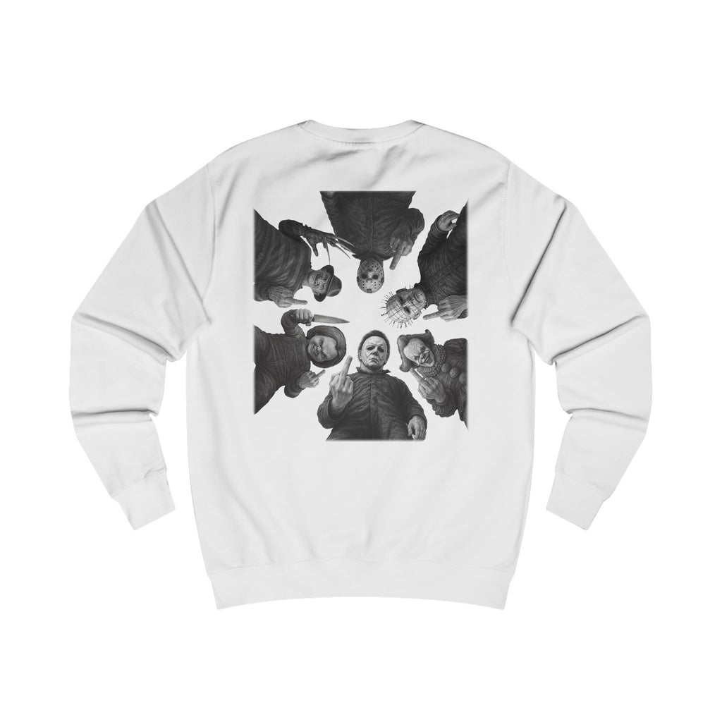 Retro Horror Trick or Treat Unisex Sweatshirt | Cozy Halloween Apparel, Perfect for Fall Celebrations, Gift for Ghost Lovers, Holiday Fashion