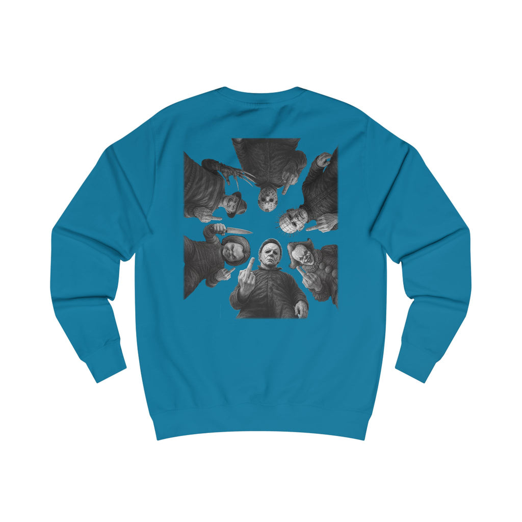 Retro Horror Trick or Treat Unisex Sweatshirt | Cozy Halloween Apparel, Perfect for Fall Celebrations, Gift for Ghost Lovers, Holiday Fashion