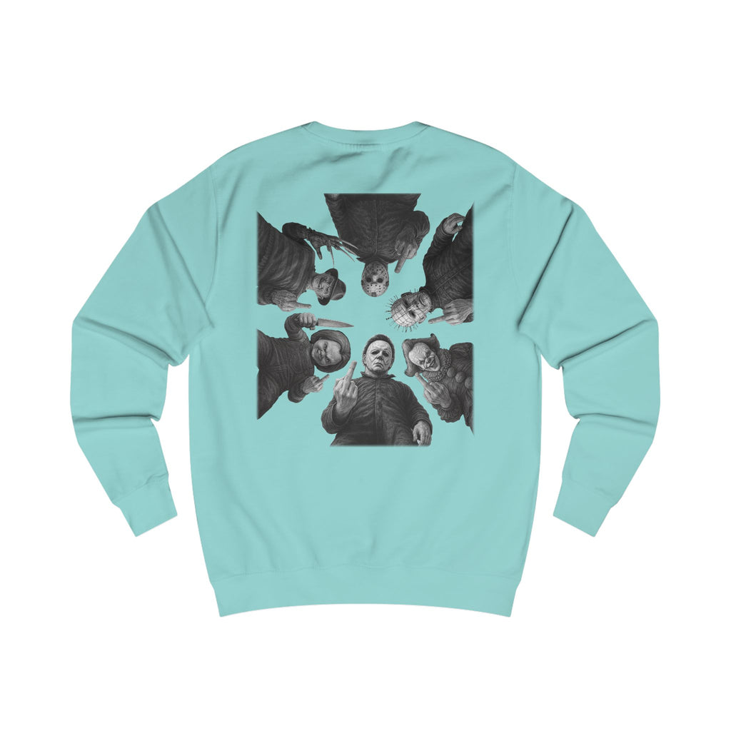 Retro Horror Trick or Treat Unisex Sweatshirt | Cozy Halloween Apparel, Perfect for Fall Celebrations, Gift for Ghost Lovers, Holiday Fashion