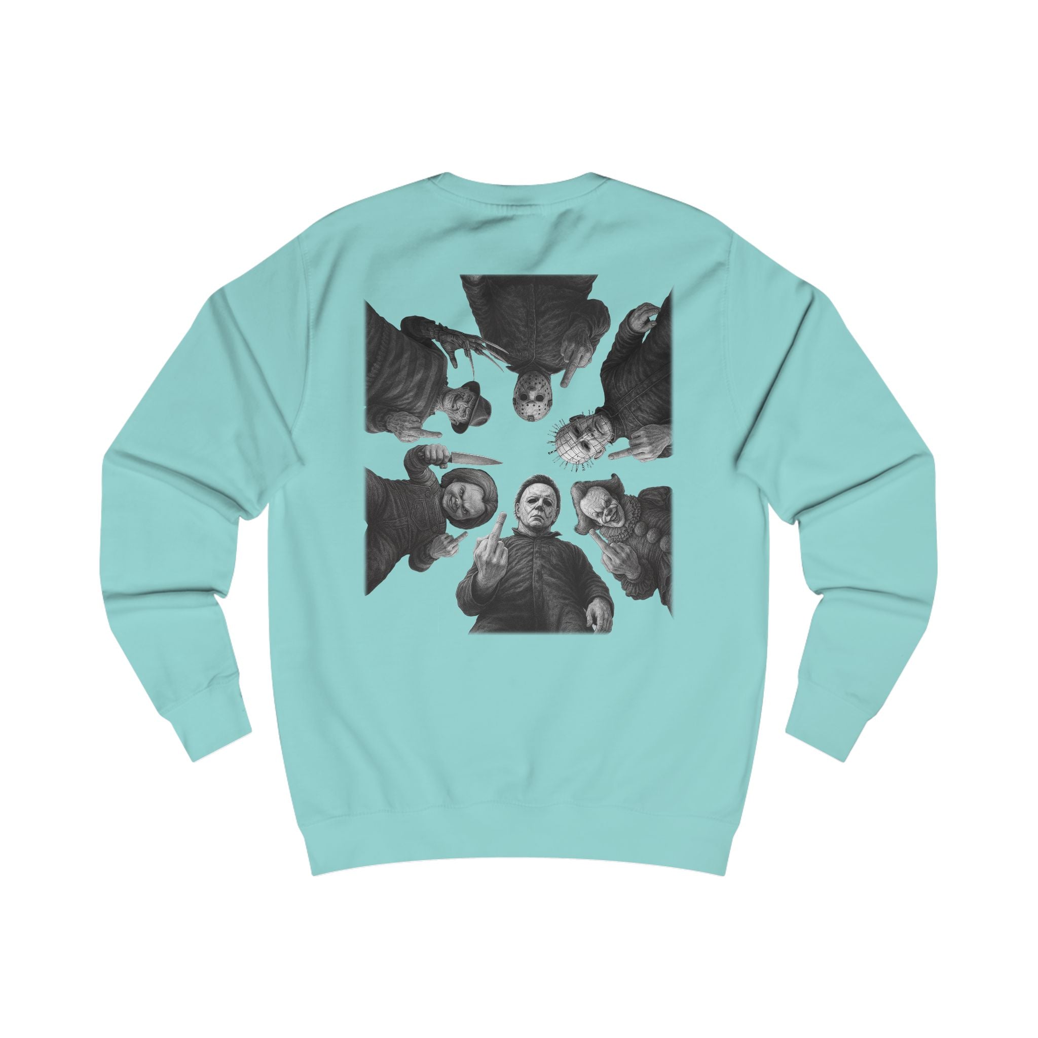 Retro Horror Trick or Treat Unisex Sweatshirt | Cozy Halloween Apparel, Perfect for Fall Celebrations, Gift for Ghost Lovers, Holiday Fashion