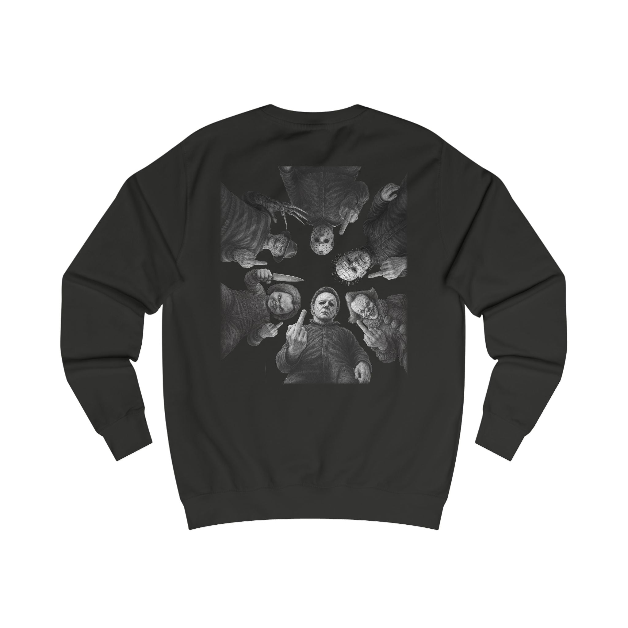Retro Horror Trick or Treat Unisex Sweatshirt | Cozy Halloween Apparel, Perfect for Fall Celebrations, Gift for Ghost Lovers, Holiday Fashion