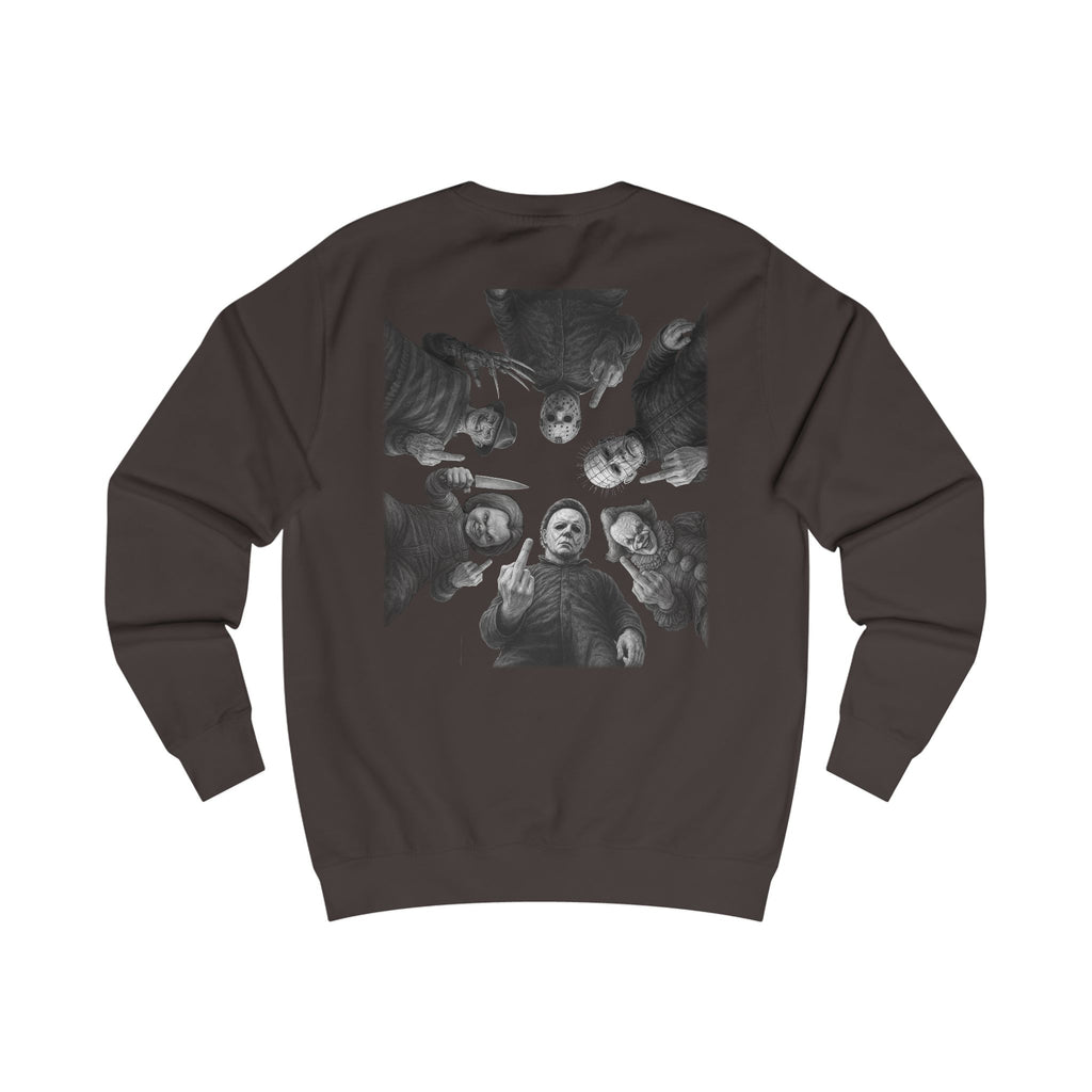Retro Horror Trick or Treat Unisex Sweatshirt | Cozy Halloween Apparel, Perfect for Fall Celebrations, Gift for Ghost Lovers, Holiday Fashion