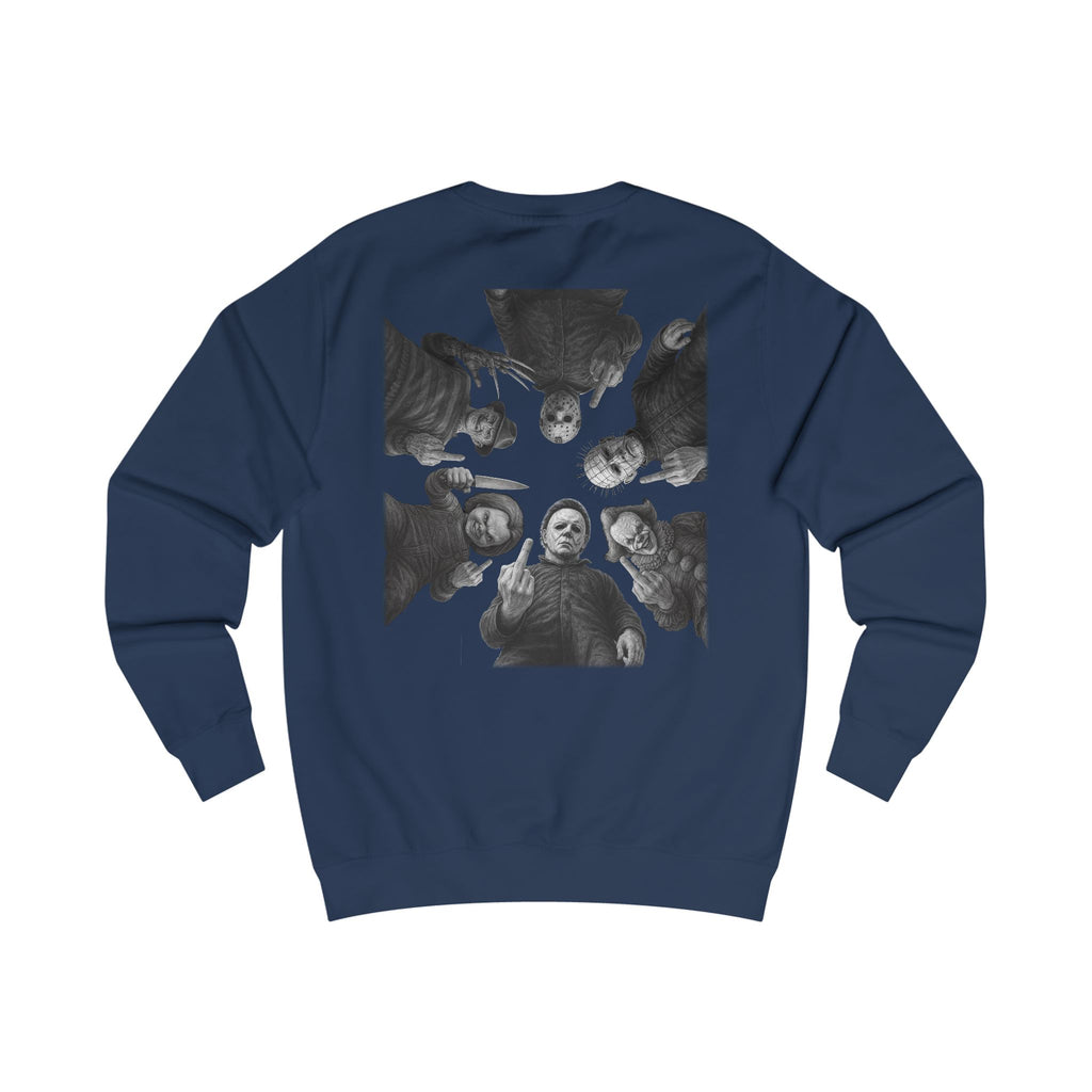 Retro Horror Trick or Treat Unisex Sweatshirt | Cozy Halloween Apparel, Perfect for Fall Celebrations, Gift for Ghost Lovers, Holiday Fashion