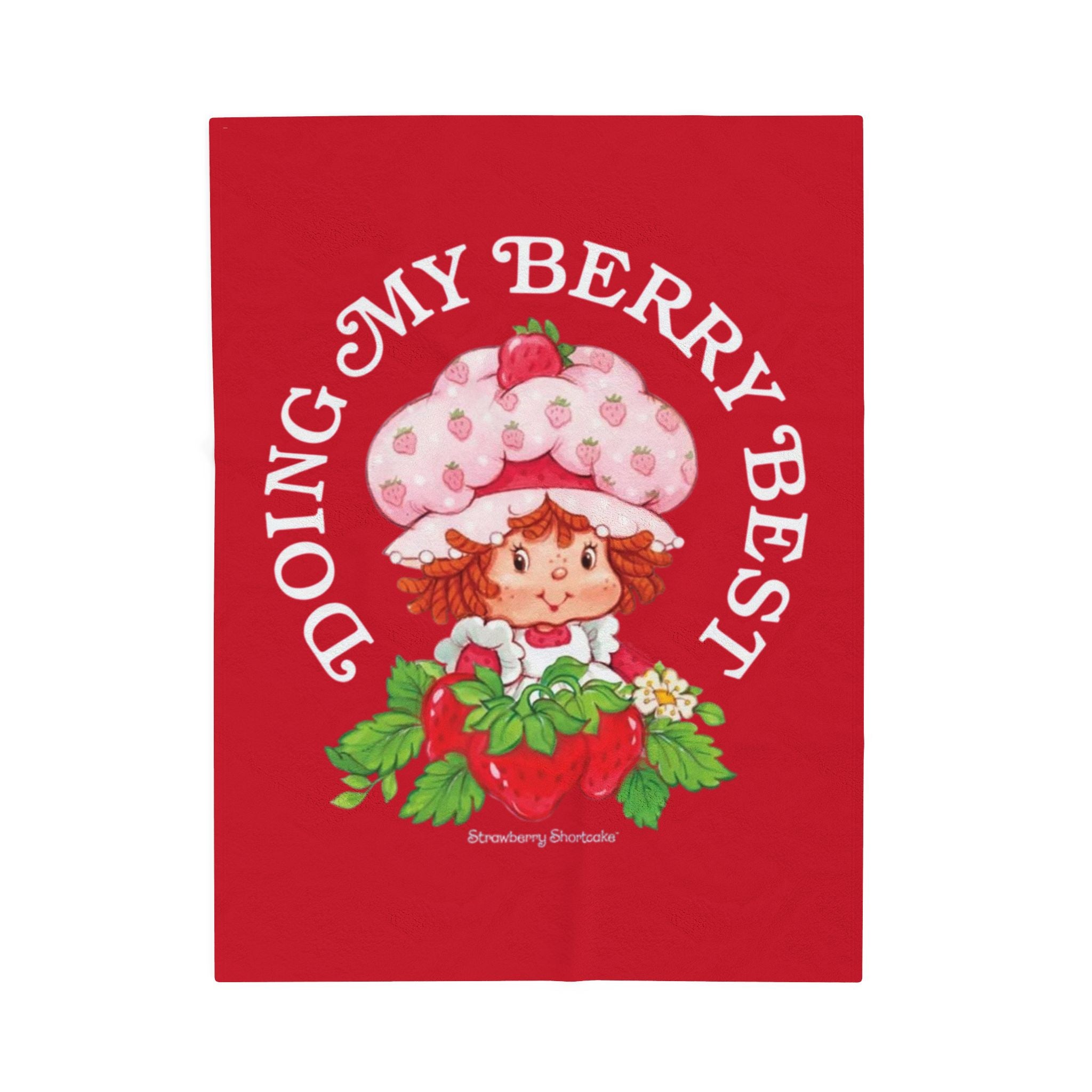 Strawberry Shortcake Plush Blanket, Cozy Throw for Kids, Gift for Birthdays, Fun Nursery Decor, Warm Snuggle Blanket, Children's Blanket