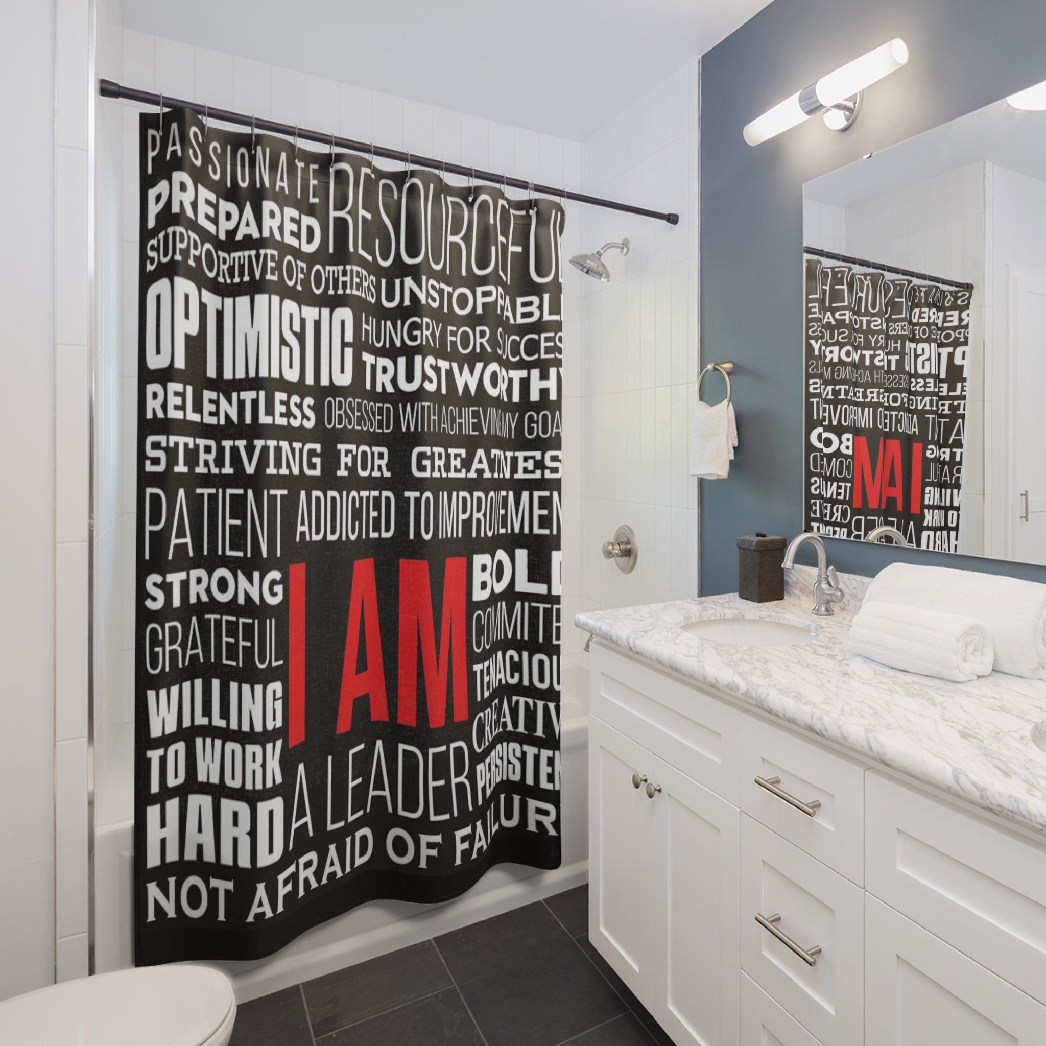 Shower Curtains - Motivational Words Encouraging Design