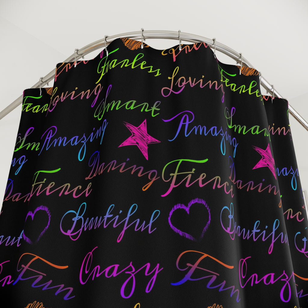 Neon Motivational Shower Curtains