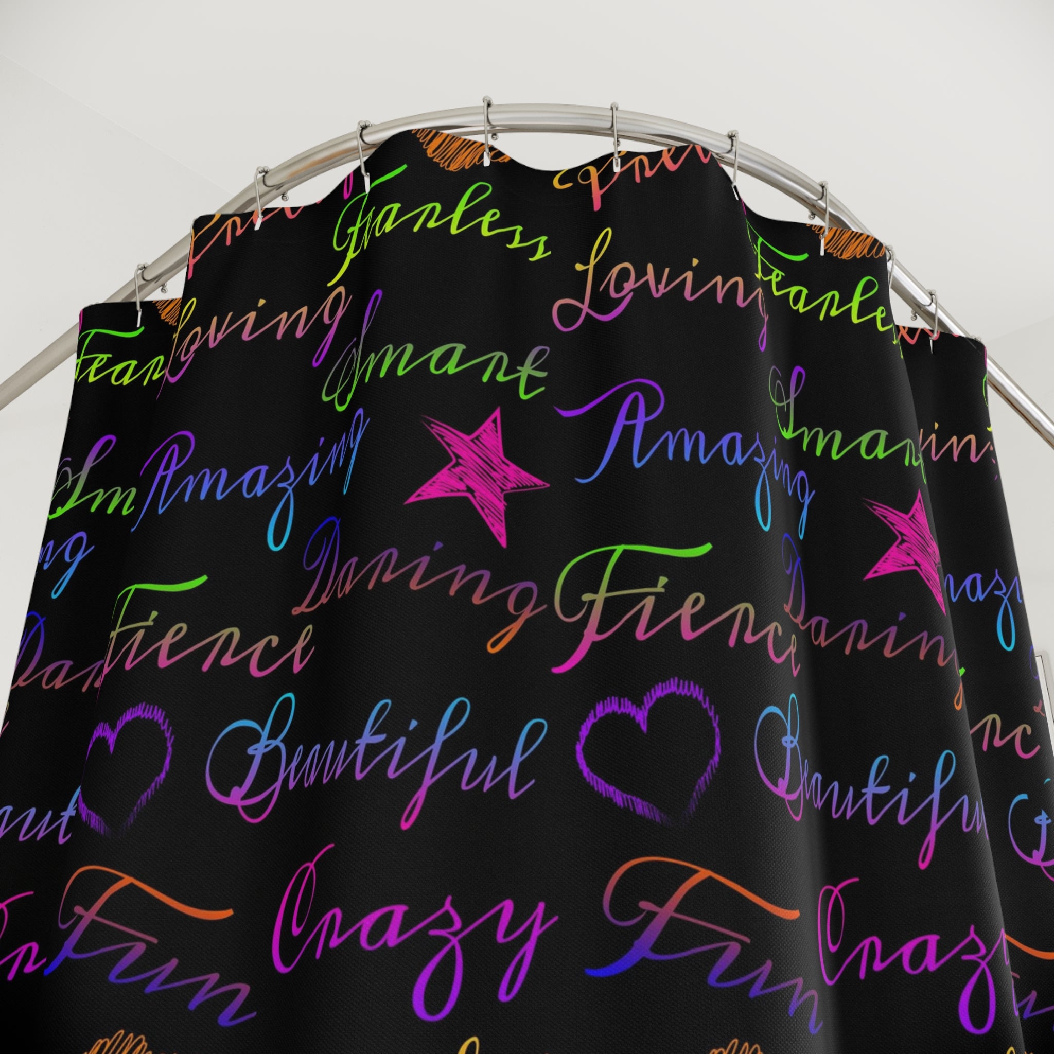 Neon Motivational Shower Curtains