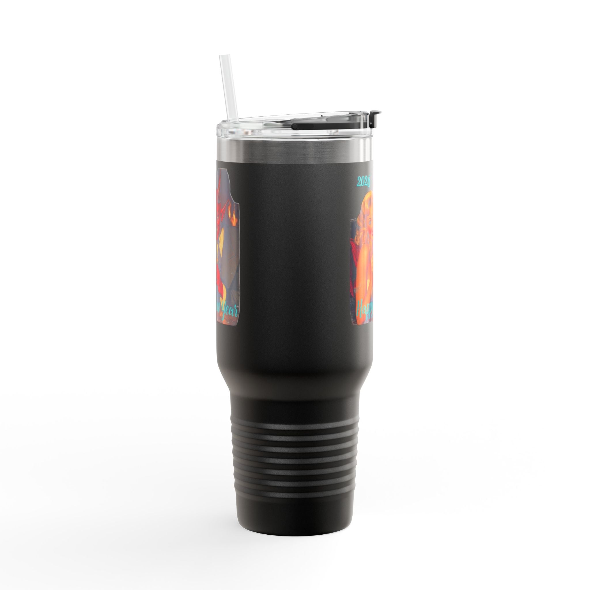 Travel Mug, Happy New Year 2026 Mr Evil, Insulated Tumbler, 40oz, Gift for Him, Gift for Her, Funny Coffee Cup, Unique Mug