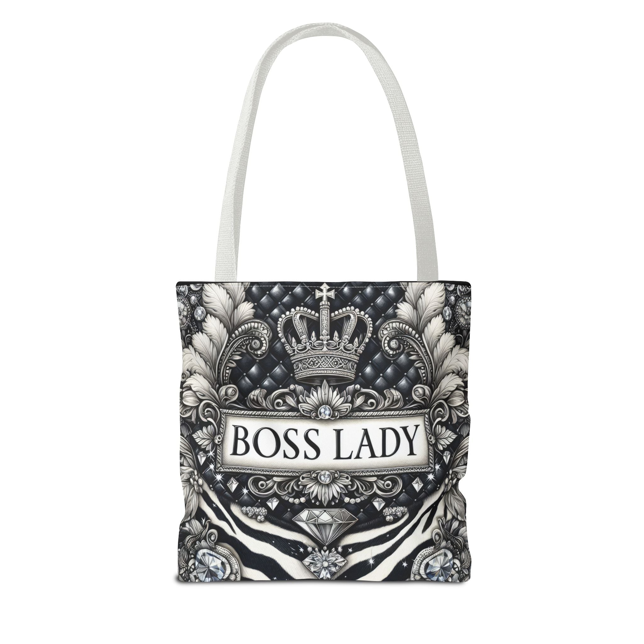 Boss Lady Inspirational Tote Bag, Motivational Gift for Women, Reusable Shopping Bag, Travel Accessory, Gym Bag, Self-Care Reminder