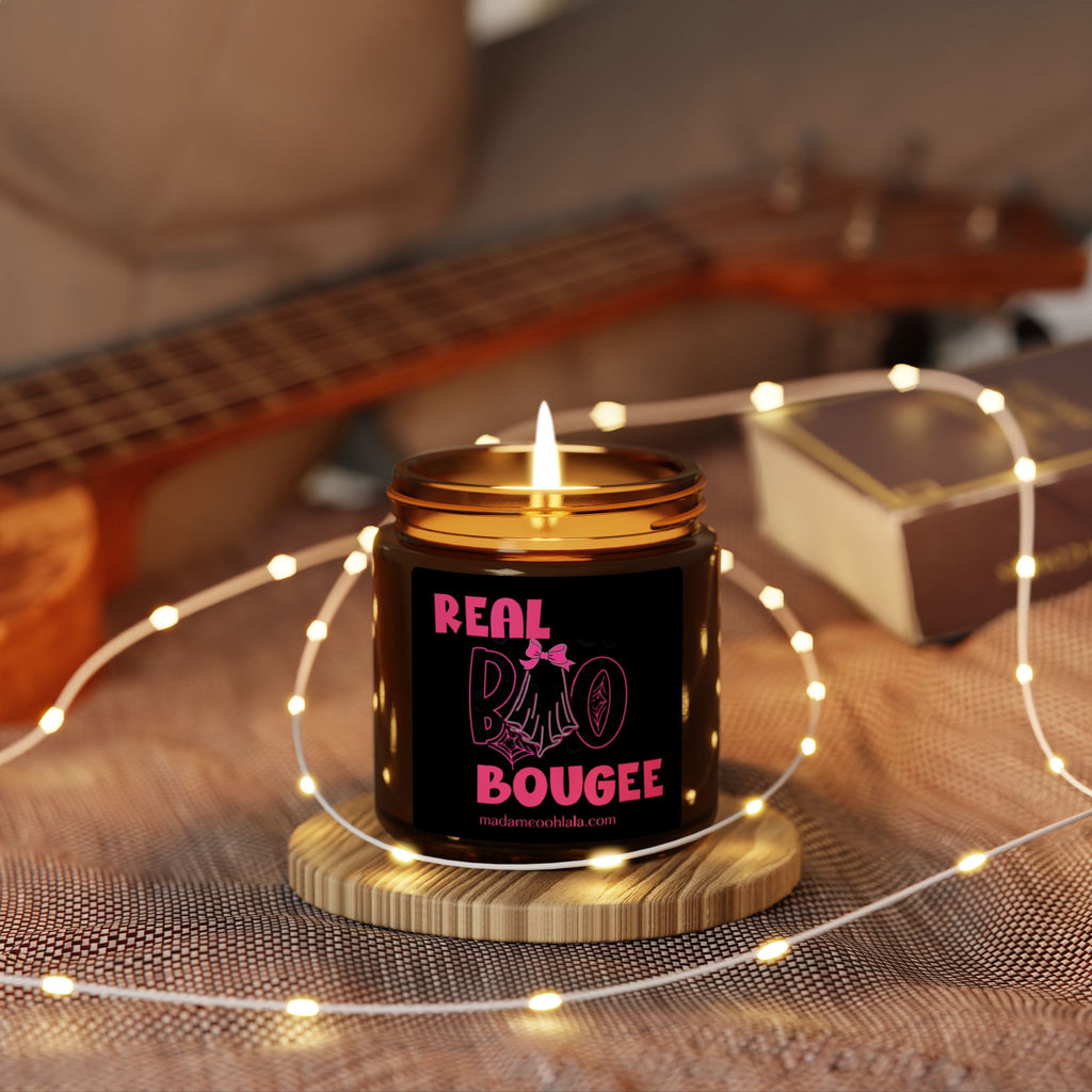 Scented Soy Candle - "Real Bougee" - Cozy Home Decor, Aromatherapy Gift, Unique Candle for Self-Care, Birthday Present, Relaxing Atmosphere
