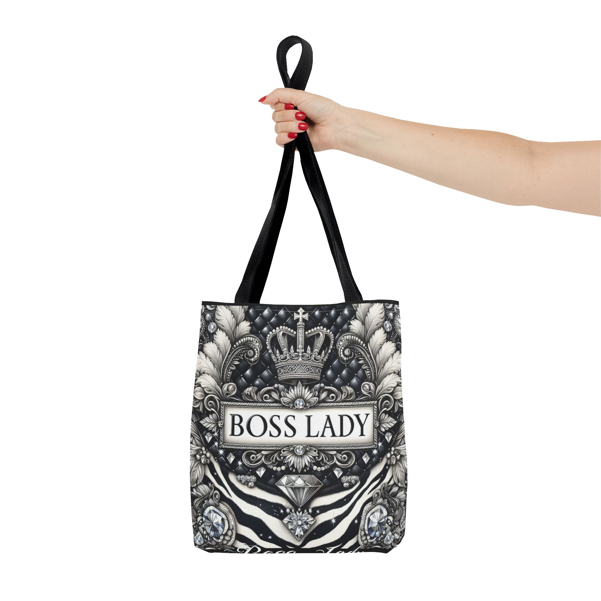 Boss Lady Inspirational Tote Bag, Motivational Gift for Women, Reusable Shopping Bag, Travel Accessory, Gym Bag, Self-Care Reminder