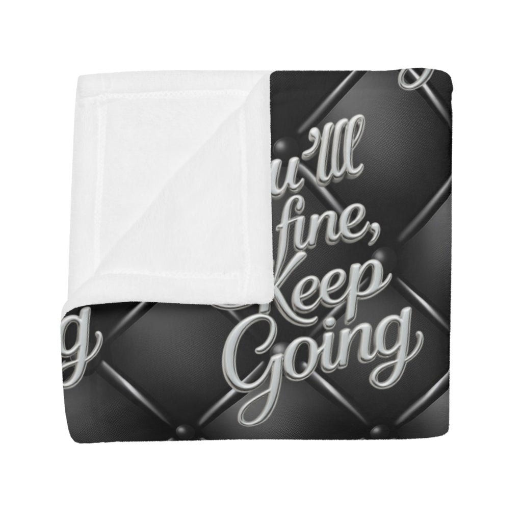 Plush Blanket You'll Be Fine Silver & Black