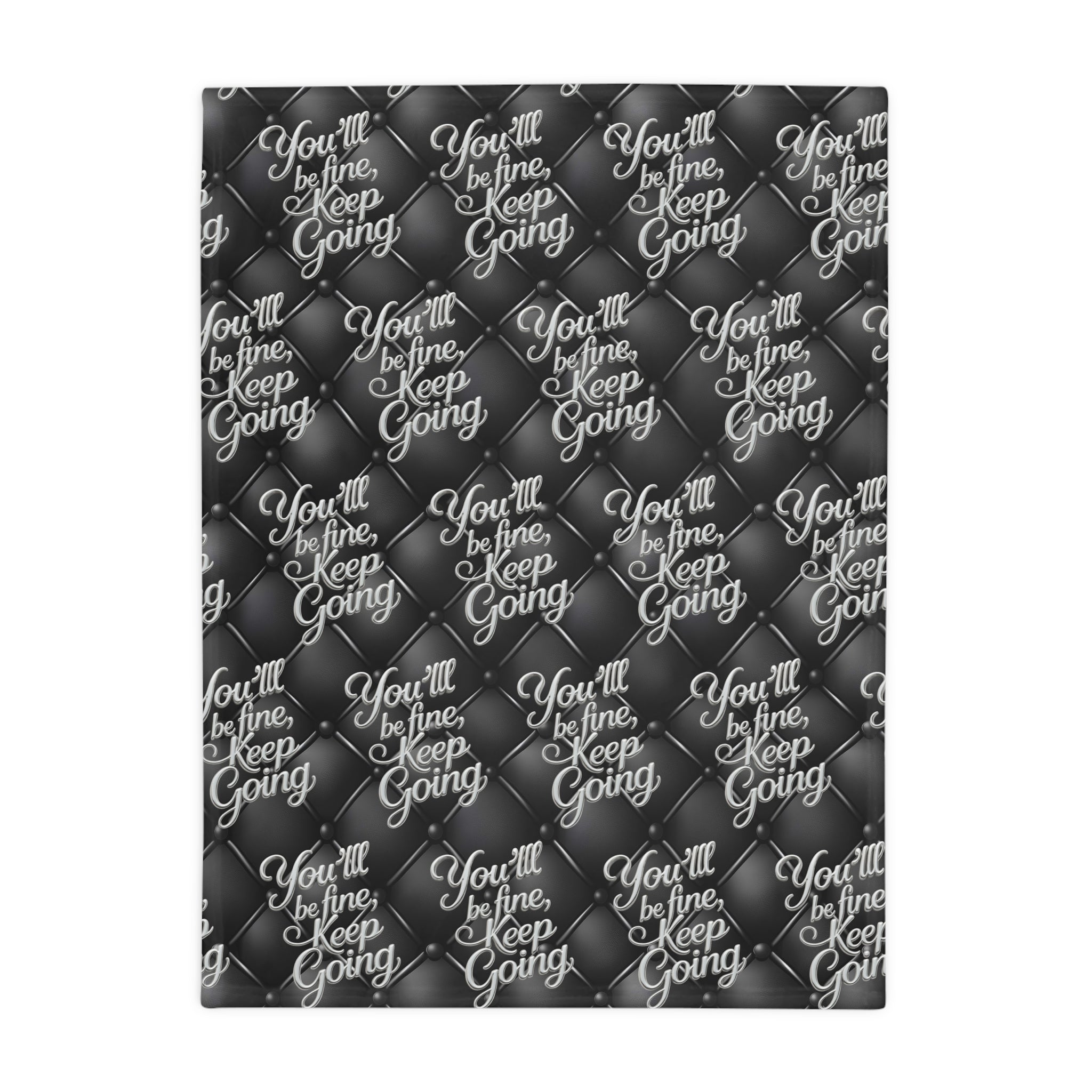 Plush Blanket You'll Be Fine Silver & Black