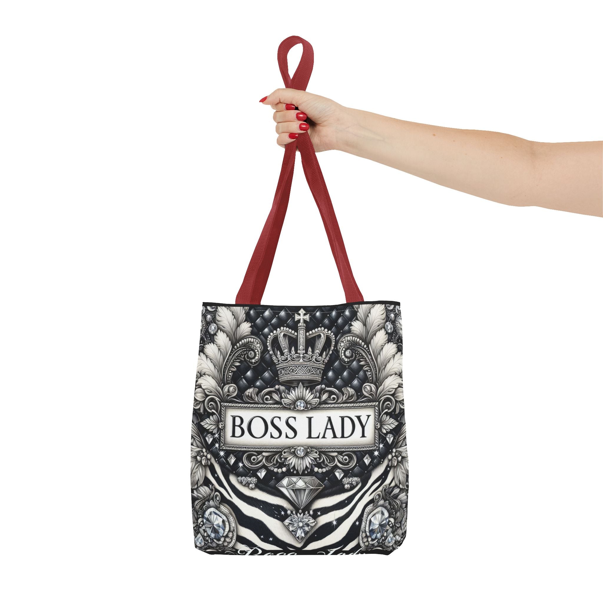 Boss Lady Inspirational Tote Bag, Motivational Gift for Women, Reusable Shopping Bag, Travel Accessory, Gym Bag, Self-Care Reminder