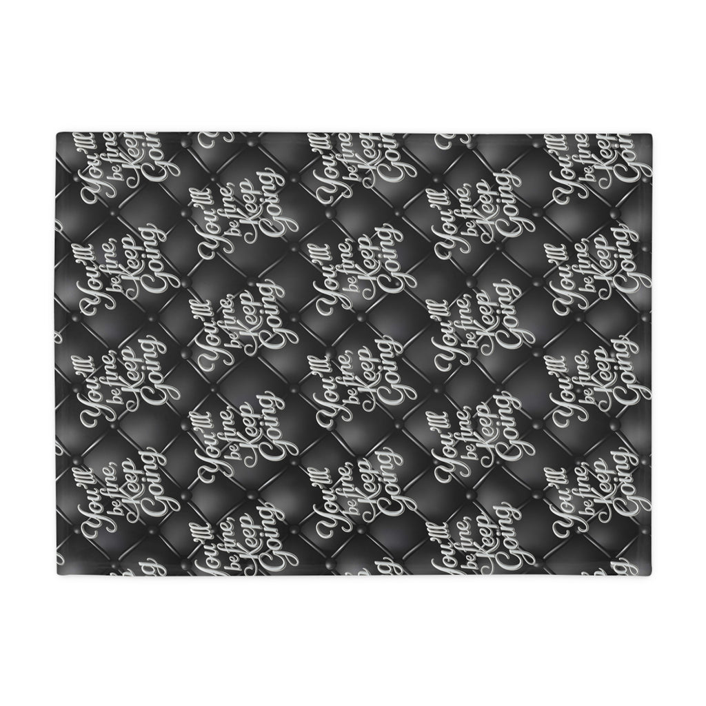 Plush Blanket You'll Be Fine Silver & Black