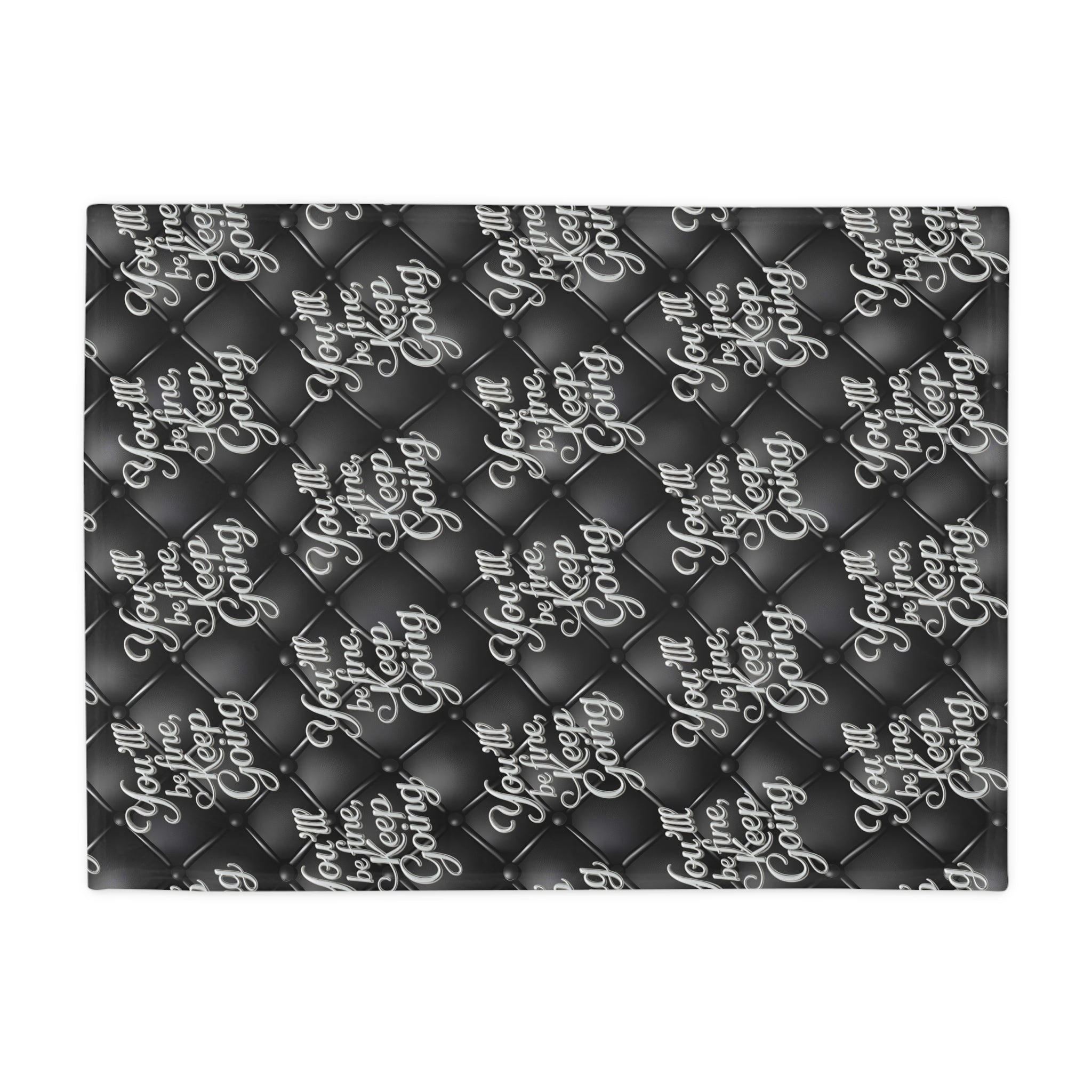Plush Blanket You'll Be Fine Silver & Black