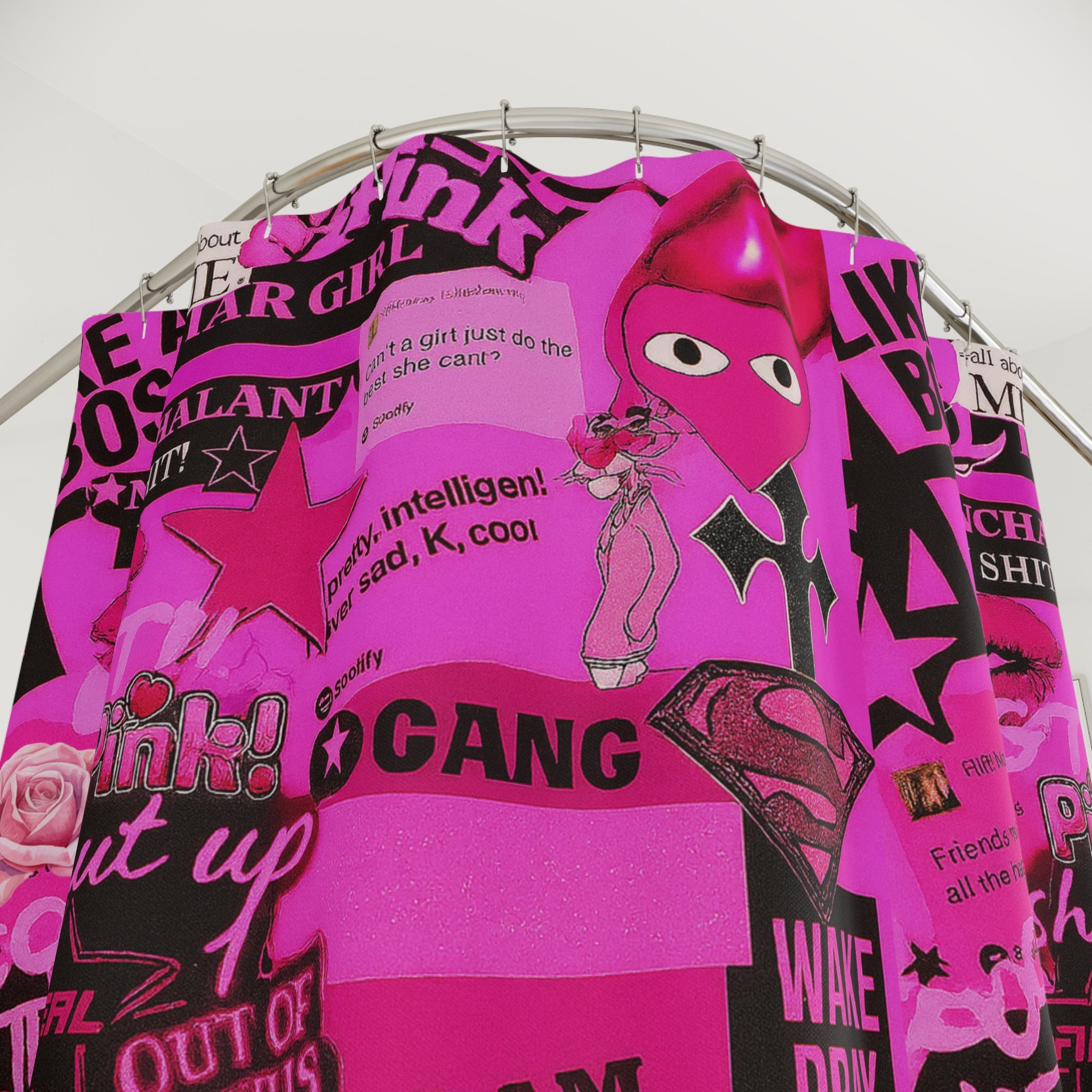 I Am That Girl in Pink Fashionista – Empowerment Collage Shower Curtain