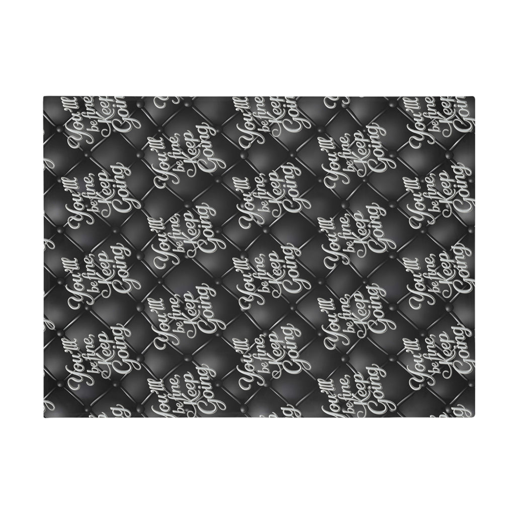 Plush Blanket You'll Be Fine Silver & Black