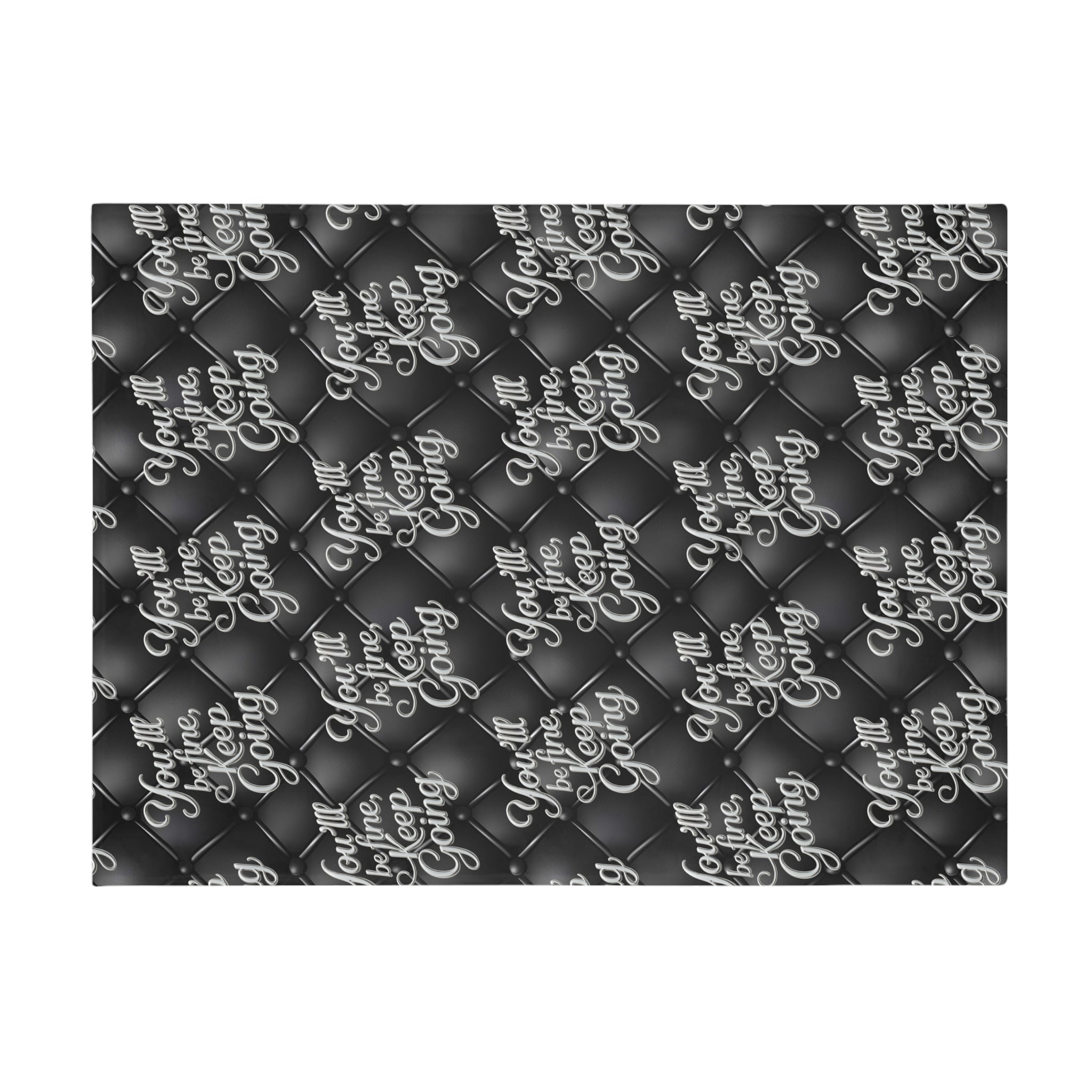 Plush Blanket You'll Be Fine Silver & Black