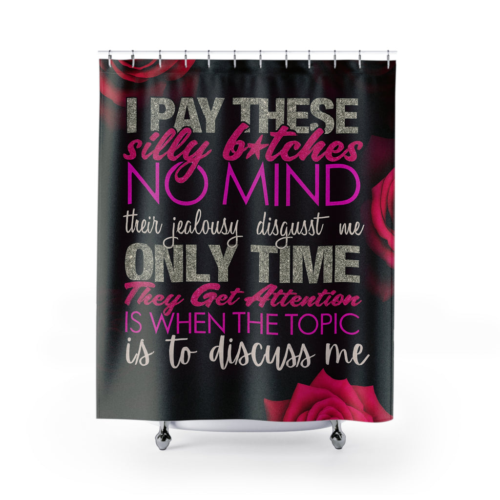 Bold Statement Shower Curtain "Silly Bitches" - Fun Bathroom Decor, Edgy Home Art, Unique Gift for Friends, Stylish Bathroom Accent