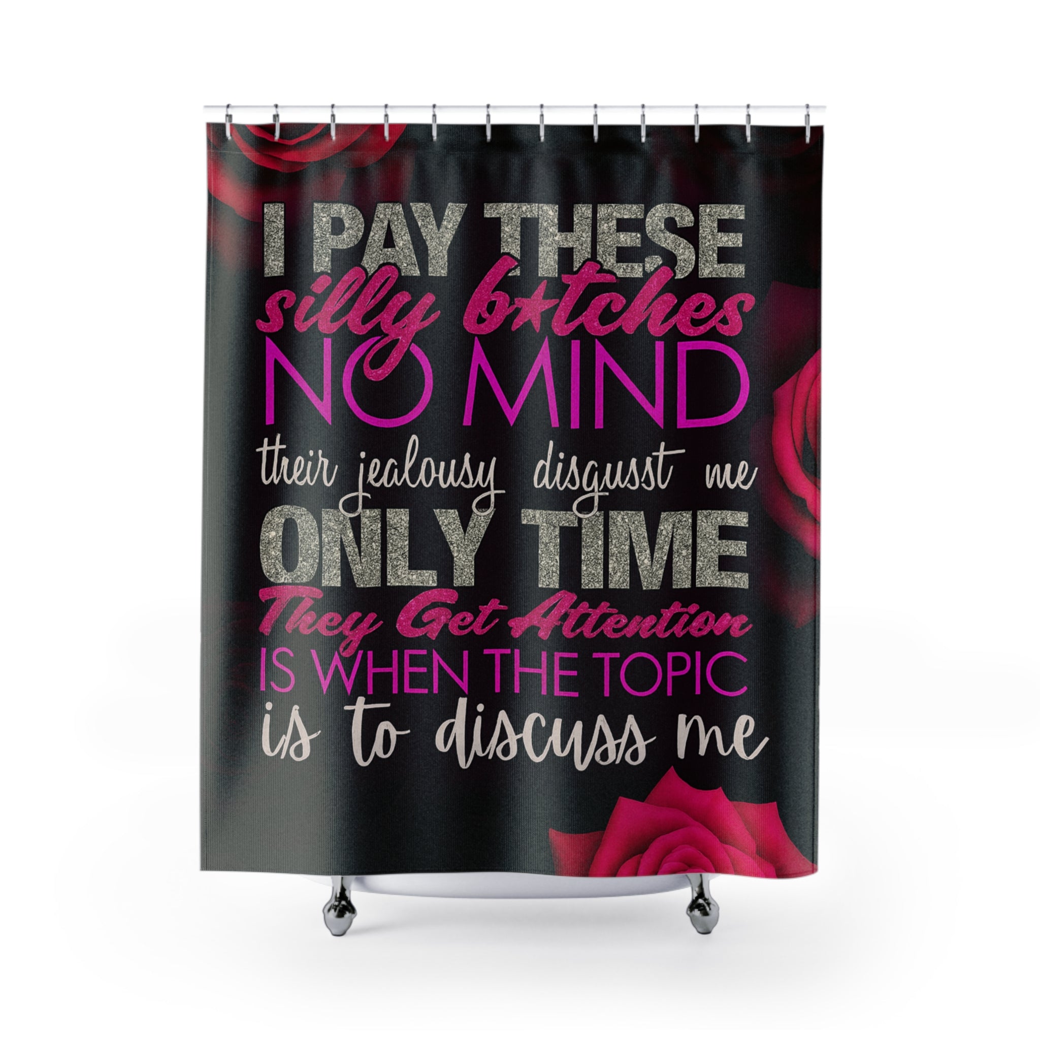 Bold Statement Shower Curtain "Silly Bitches" - Fun Bathroom Decor, Edgy Home Art, Unique Gift for Friends, Stylish Bathroom Accent