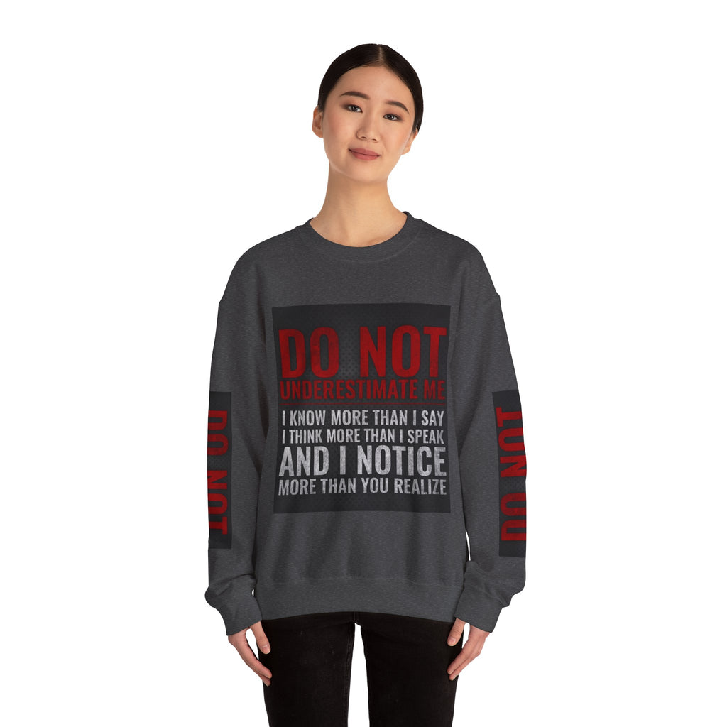 Do Not Understimate Me  Dark Funny Quote Jumper, Sarcastic Unisex Pullover, Edgy Graphic Sweater, Alternative Streetwear Top Grunge Clothin