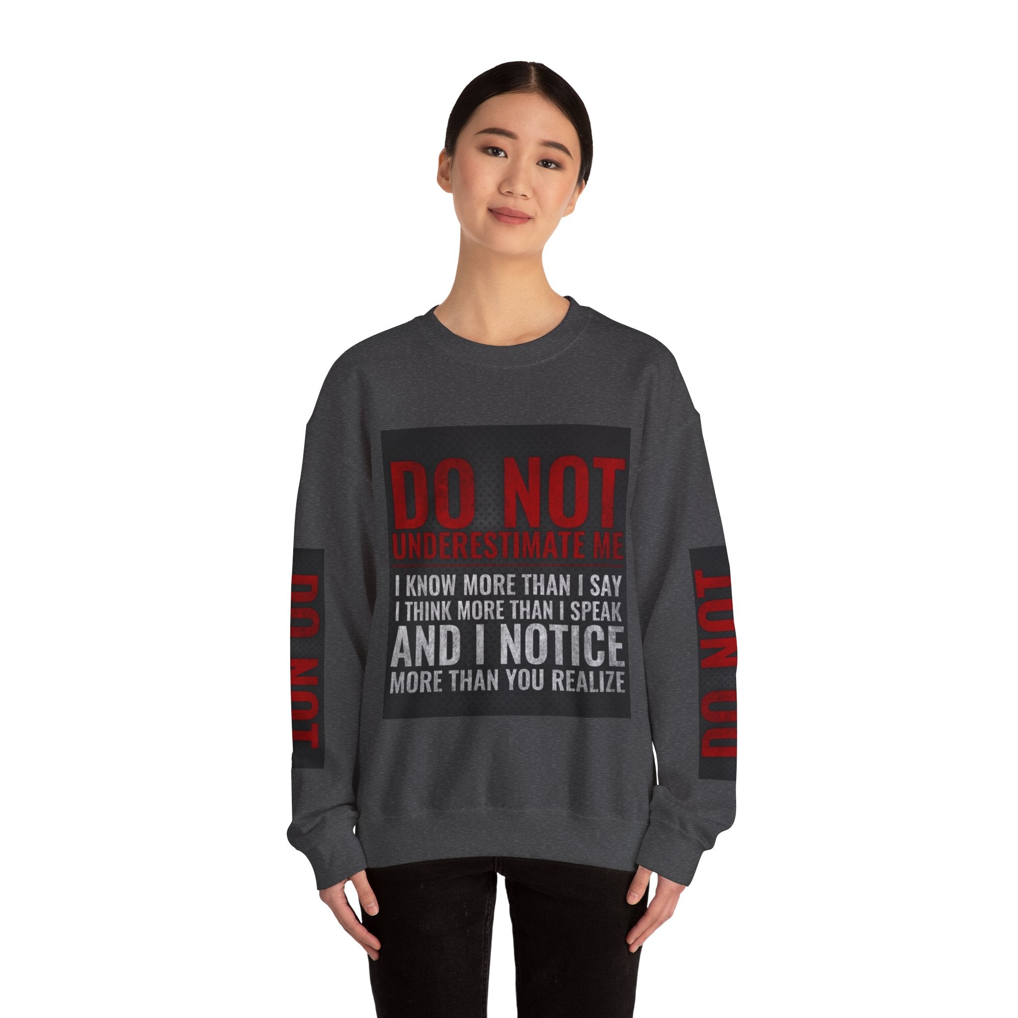 Do Not Understimate Me  Dark Funny Quote Jumper, Sarcastic Unisex Pullover, Edgy Graphic Sweater, Alternative Streetwear Top Grunge Clothin