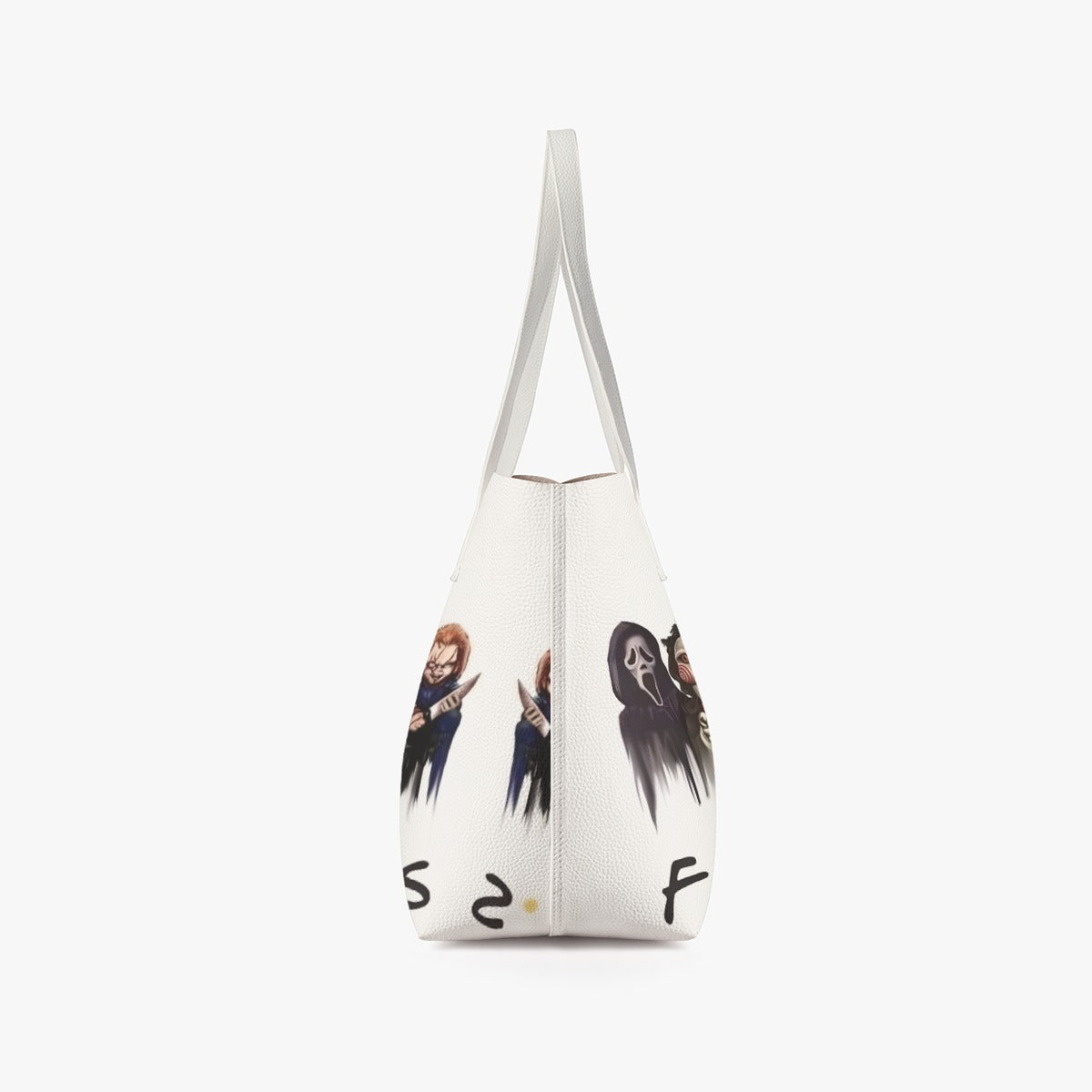Retro FRIENDS White PU Leather Tote Bag