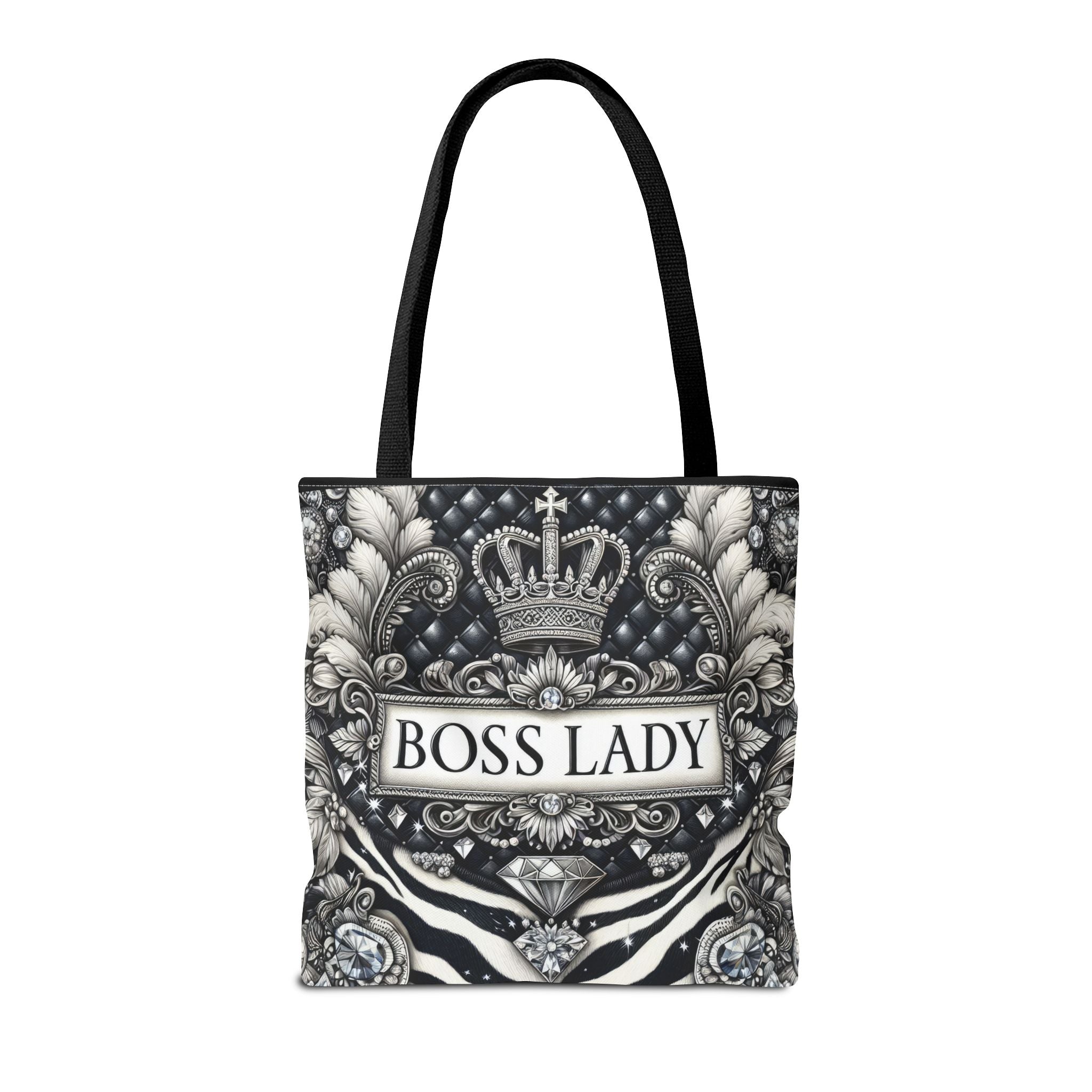 Boss Lady Inspirational Tote Bag, Motivational Gift for Women, Reusable Shopping Bag, Travel Accessory, Gym Bag, Self-Care Reminder