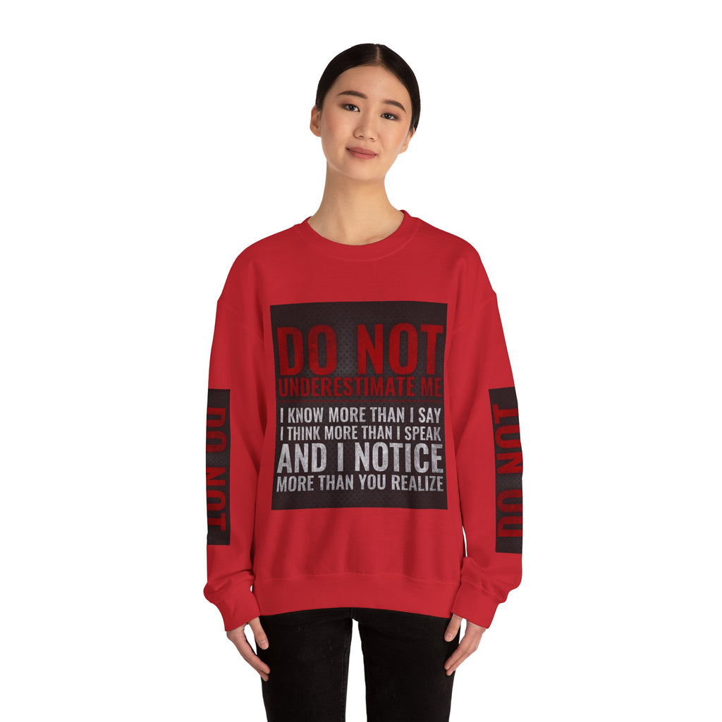 Do Not Understimate Me  Dark Funny Quote Jumper, Sarcastic Unisex Pullover, Edgy Graphic Sweater, Alternative Streetwear Top Grunge Clothin