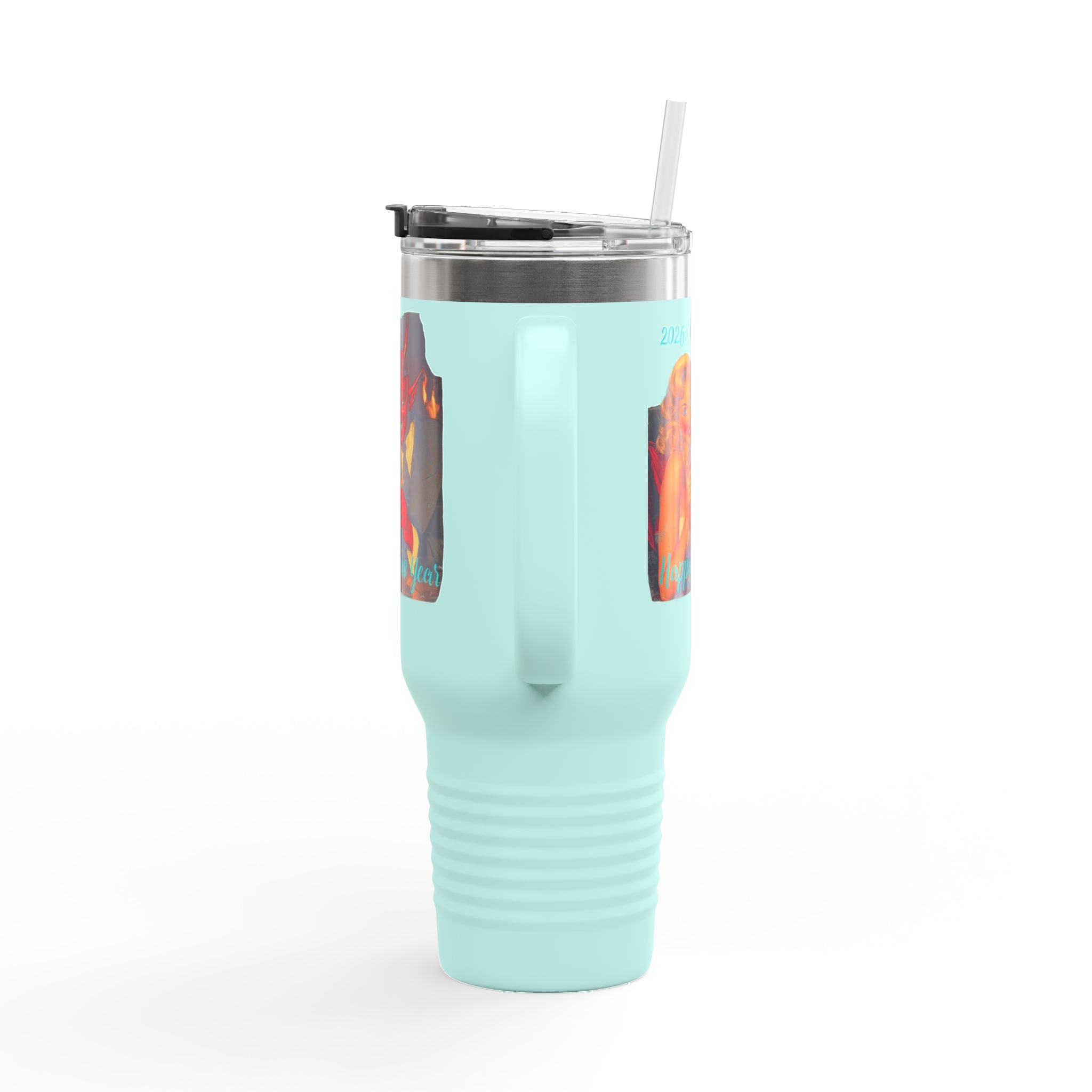 Travel Mug, Happy New Year 2026 Mr Evil, Insulated Tumbler, 40oz, Gift for Him, Gift for Her, Funny Coffee Cup, Unique Mug