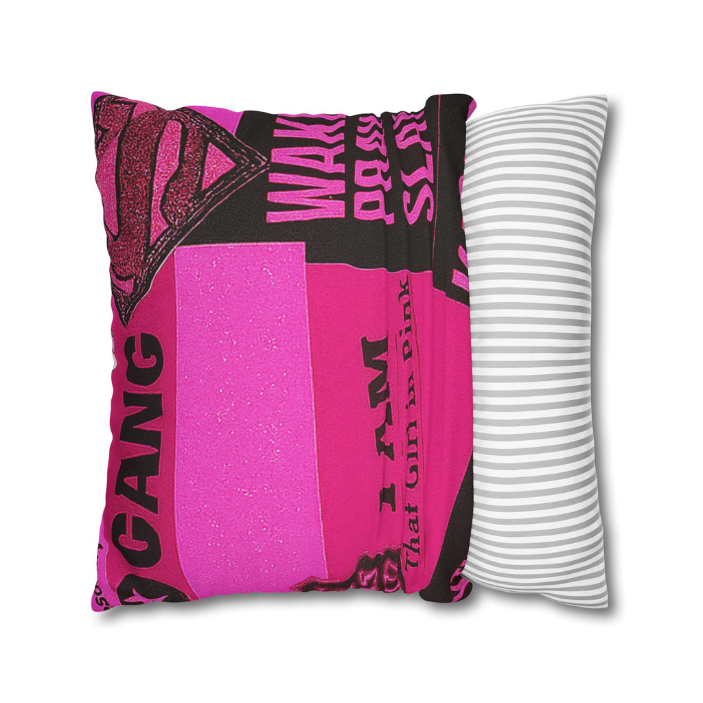 I Am That Girl in Pink Bold Graphic Pillowcase, Funky Home Decor, Statement Cushion,, Unique Bedroom Accessories
