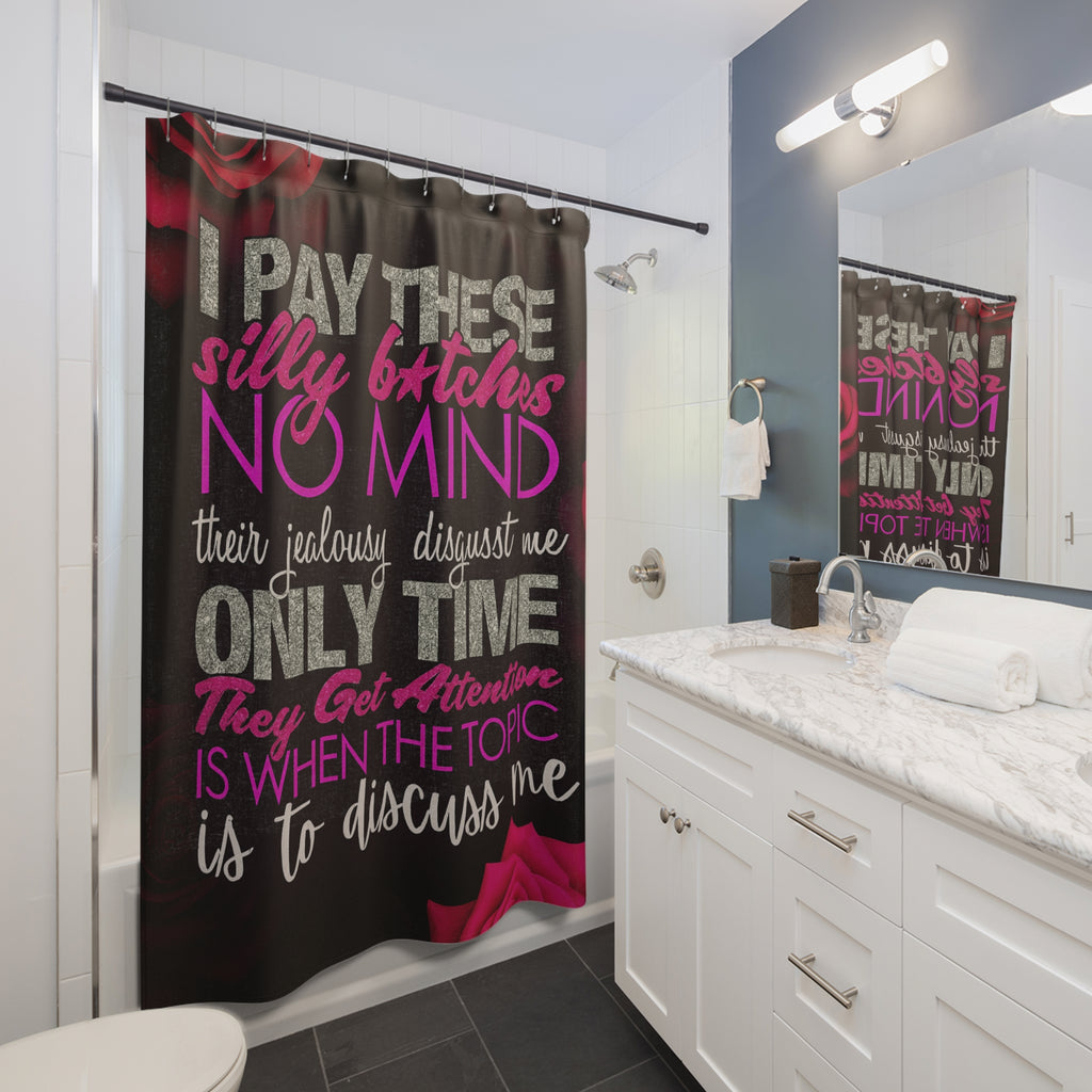 Bold Statement Shower Curtain "Silly Bitches" - Fun Bathroom Decor, Edgy Home Art, Unique Gift for Friends, Stylish Bathroom Accent