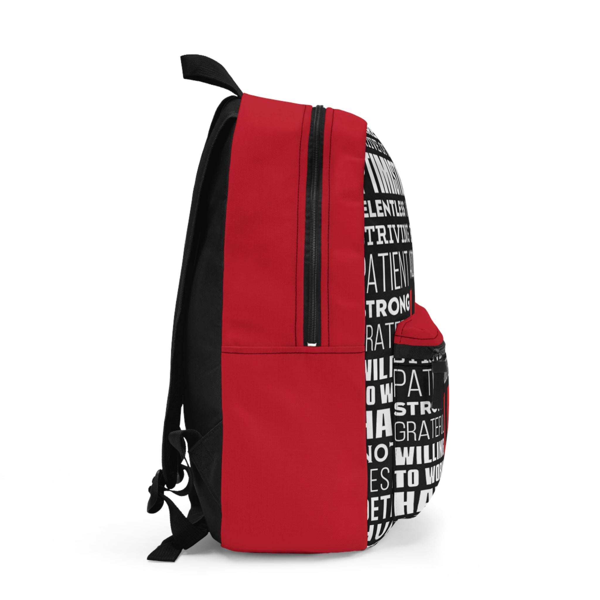 Inspiration-Driven Red Backpack | Motivational Quotes, School Bag, Travel Backpack, Gift for Students, Empowerment Accessory