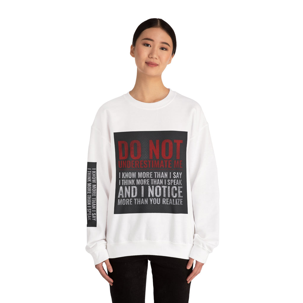 Do Not Understimate Me  Dark Funny Quote Jumper, Sarcastic Unisex Pullover, Edgy Graphic Sweater, Alternative Streetwear Top Grunge Clothin