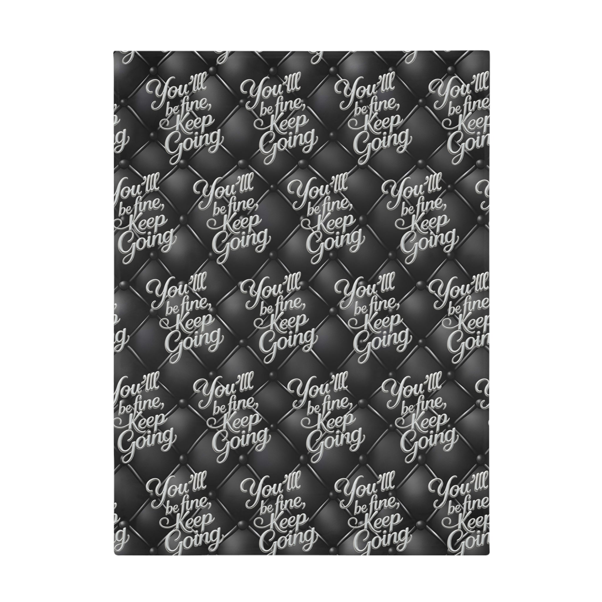 Plush Blanket You'll Be Fine Silver & Black