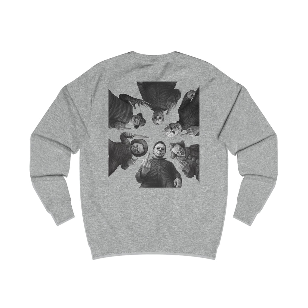 Retro Horror Trick or Treat Unisex Sweatshirt | Cozy Halloween Apparel, Perfect for Fall Celebrations, Gift for Ghost Lovers, Holiday Fashion