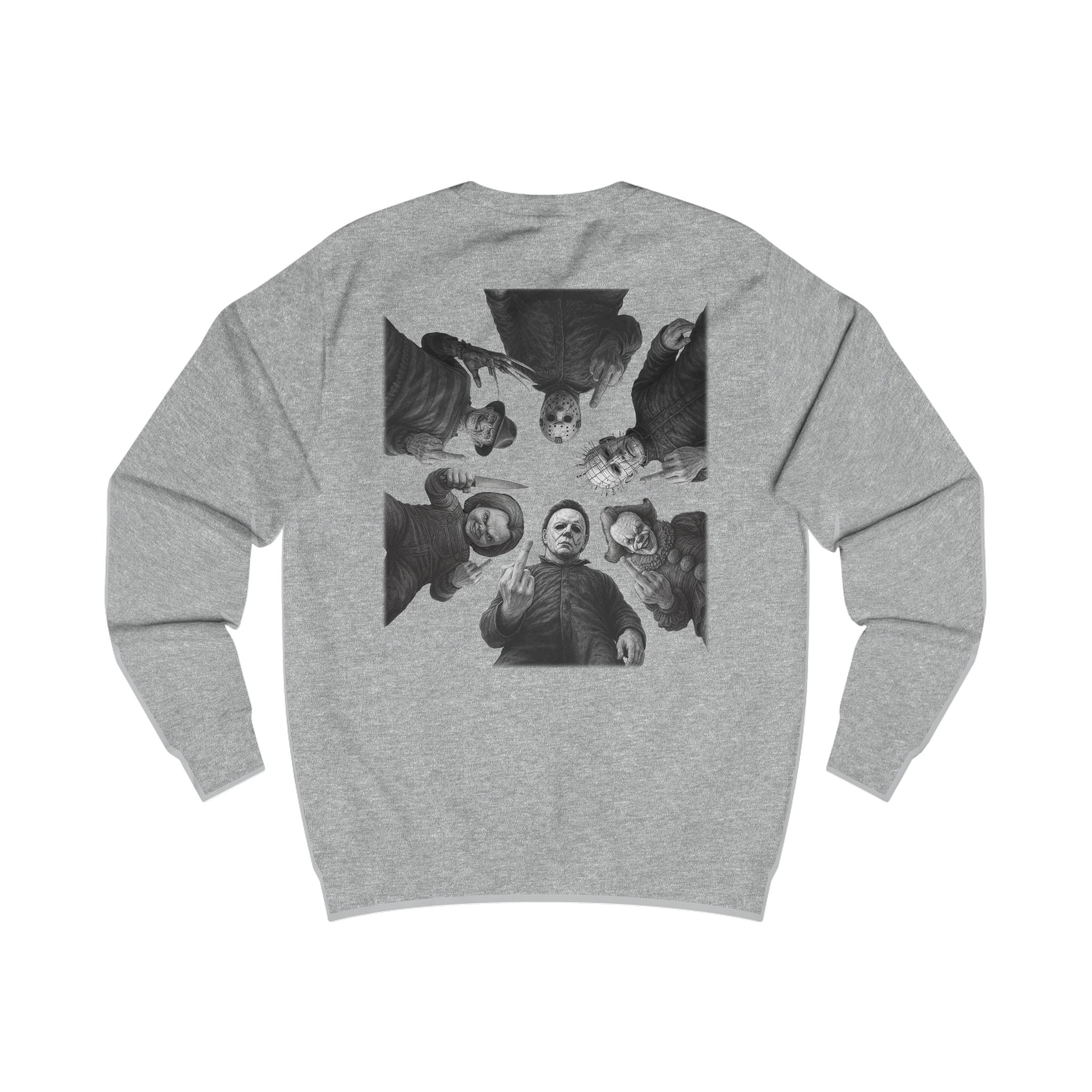 Retro Horror Trick or Treat Unisex Sweatshirt | Cozy Halloween Apparel, Perfect for Fall Celebrations, Gift for Ghost Lovers, Holiday Fashion