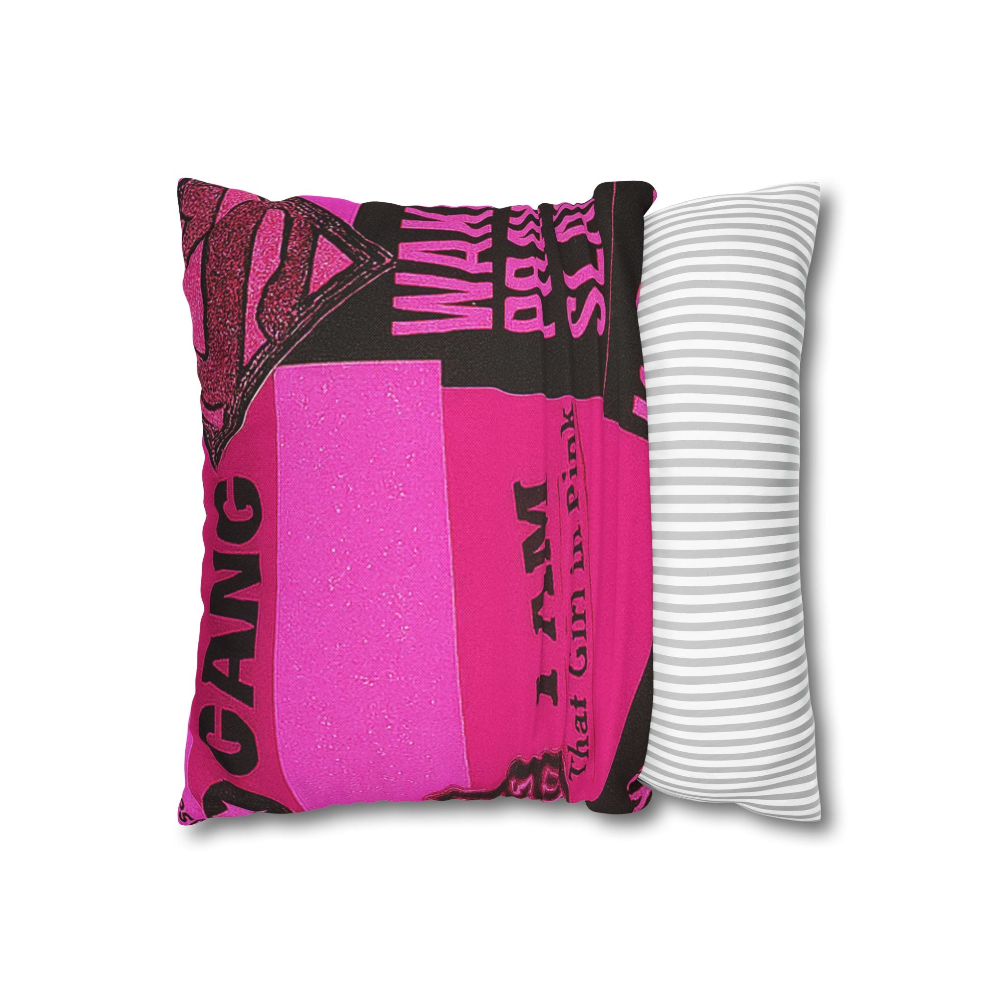 I Am That Girl in Pink Bold Graphic Pillowcase, Funky Home Decor, Statement Cushion,, Unique Bedroom Accessories
