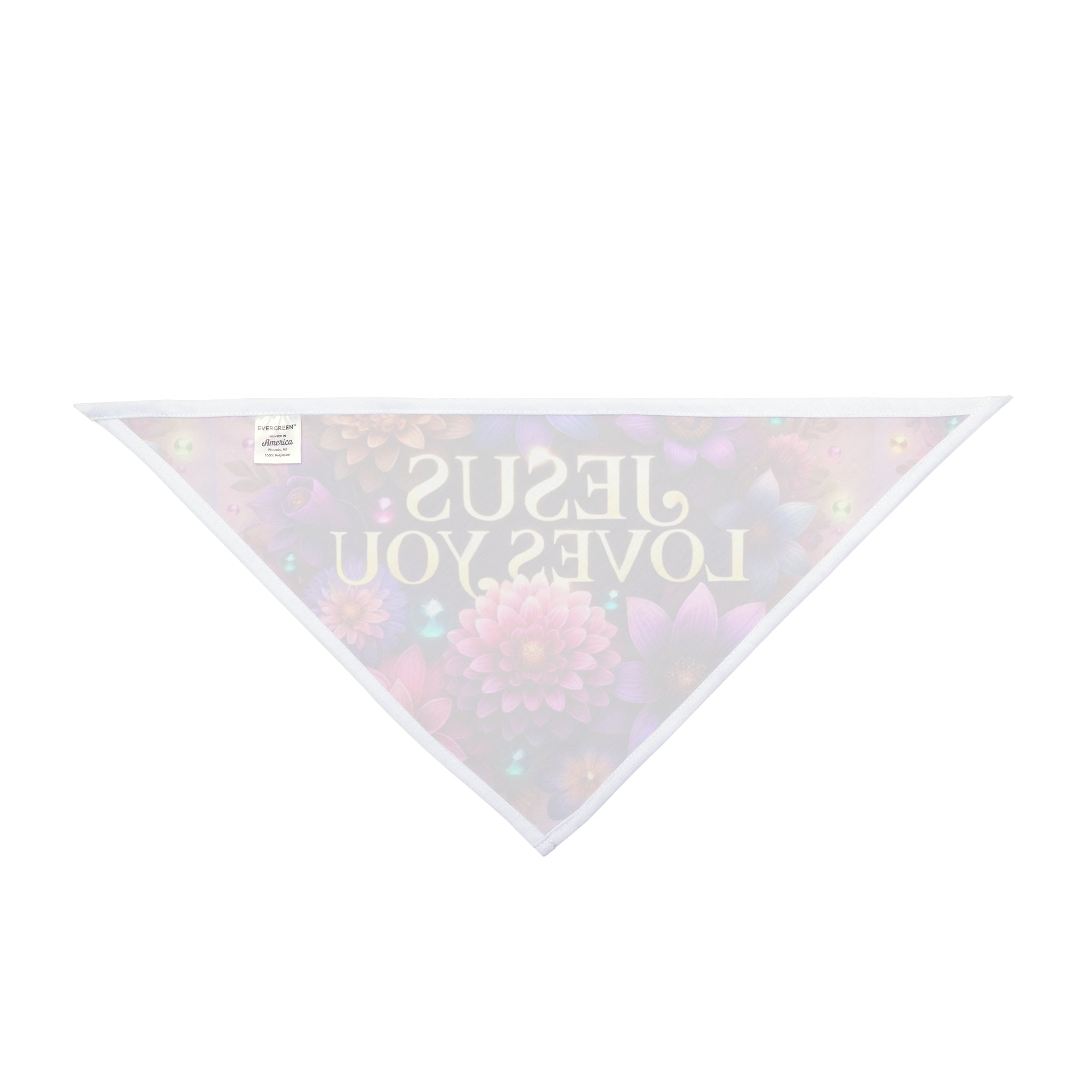 Jesus Loves You Floral Pet Bandana, Dog Accessory, Cute Pet Gift, Floral Pet Scarf, Holiday Pet Wear
